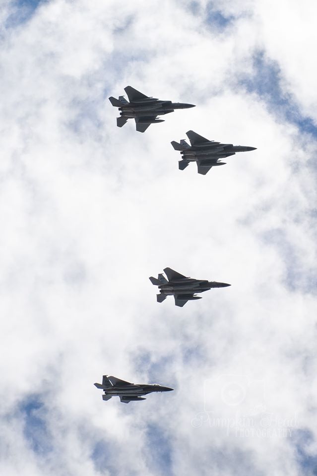 As F-15 aircraft flies over state to recognize health care workers ...