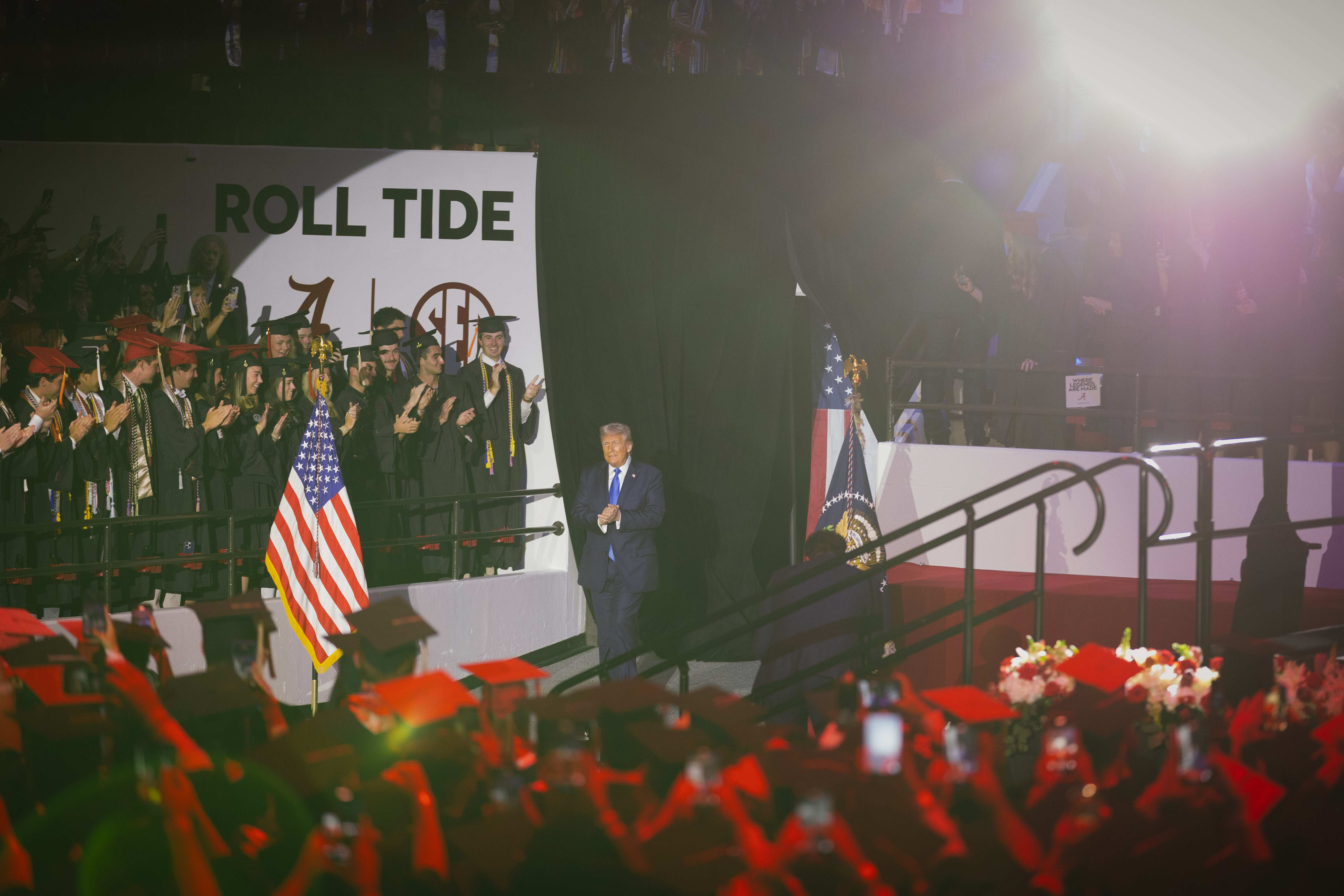 President Donald Trump and Nick Saban speak at UA Commencement - al.com