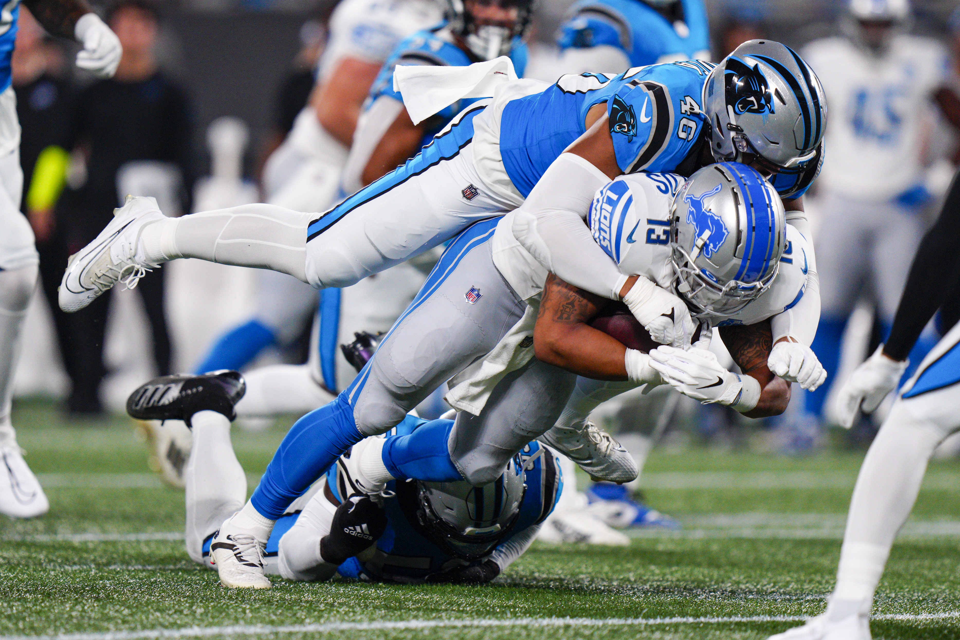 Detroit Lions running back Craig Reynolds (13) looks on against