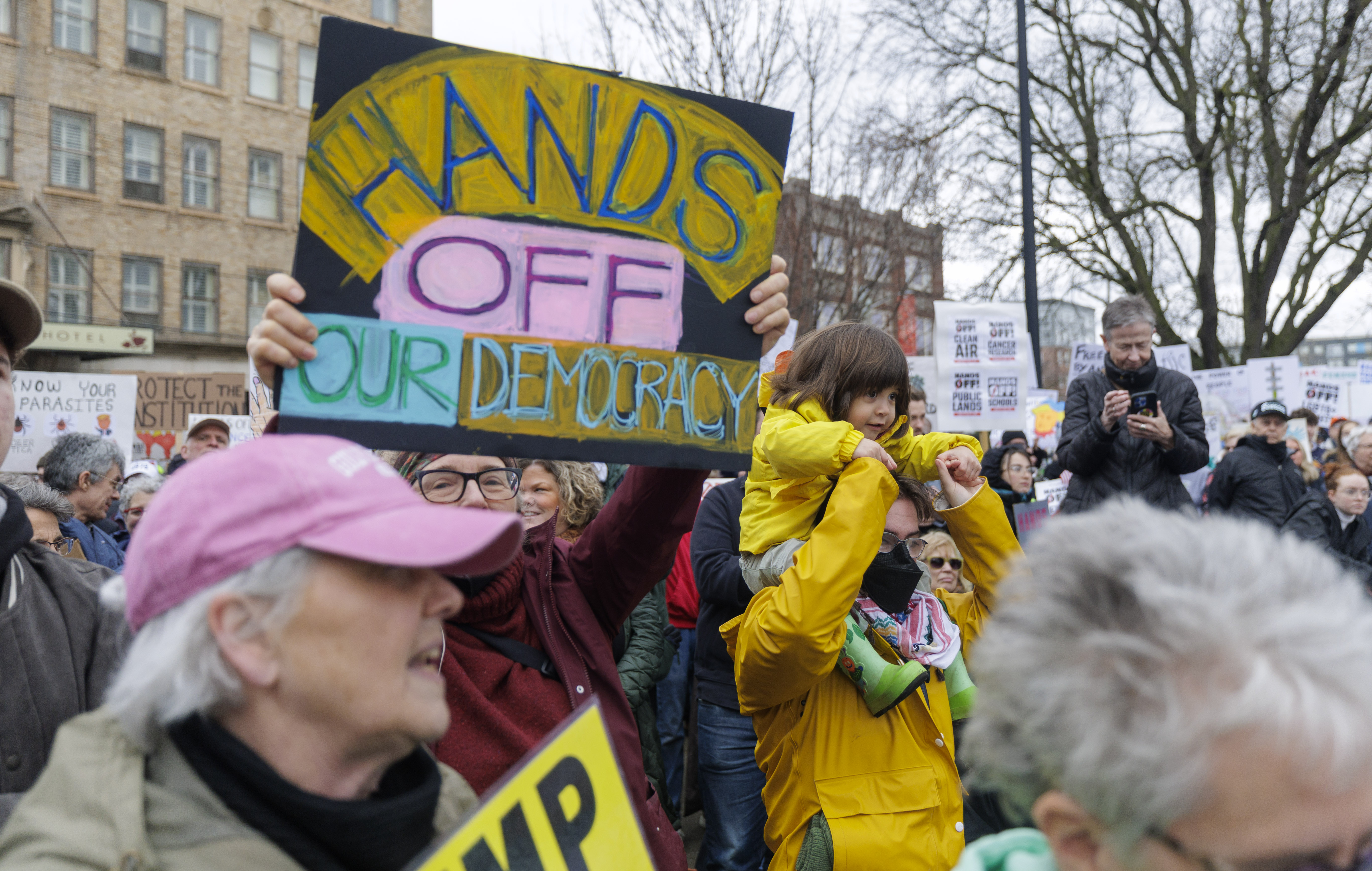 Large 'Hands Off' rally in Syracuse rips Trump, Musk: 'The status