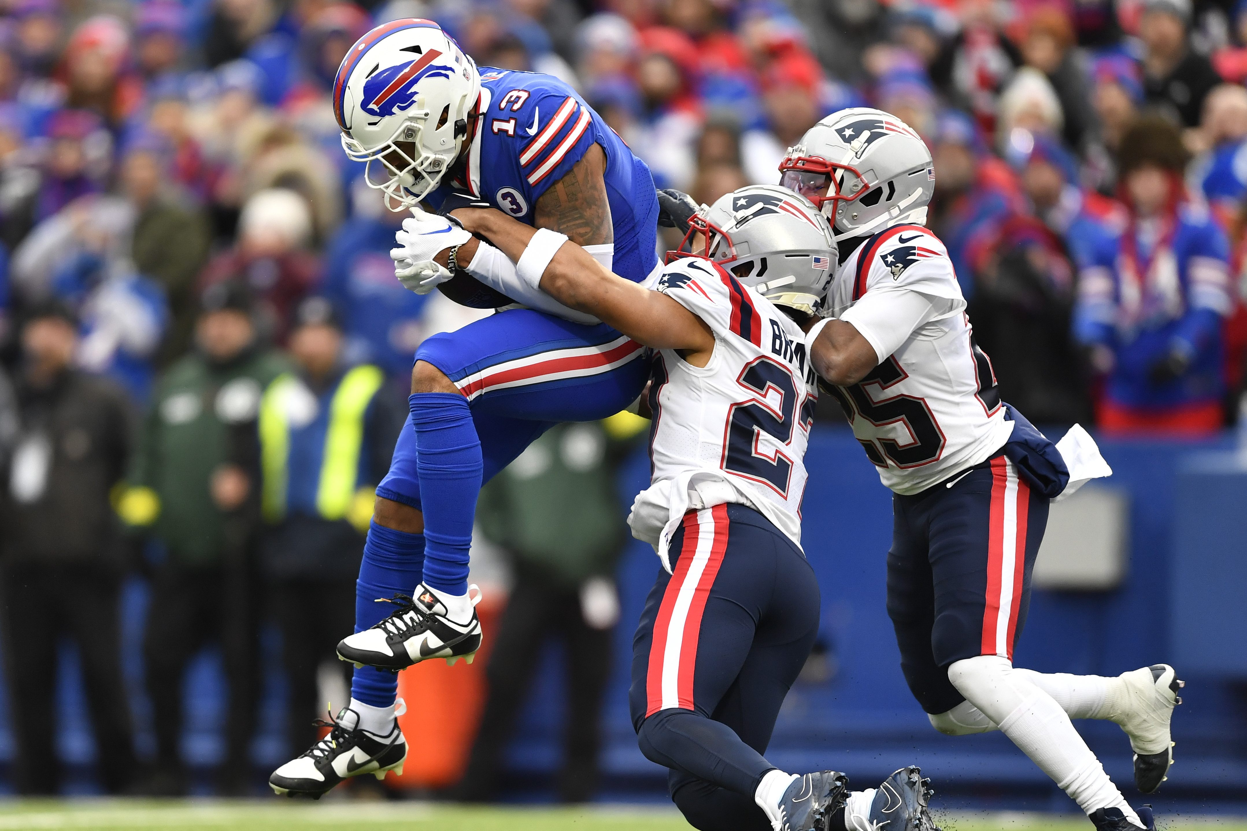 New England Patriots cornerback Myles Bryant (27) prior to an NFL