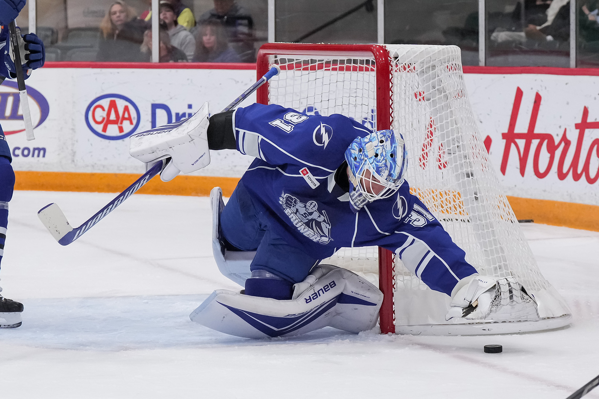 Game worn Syracuse Crunch offers AHL hockey jersey goalie Dan Lacosta