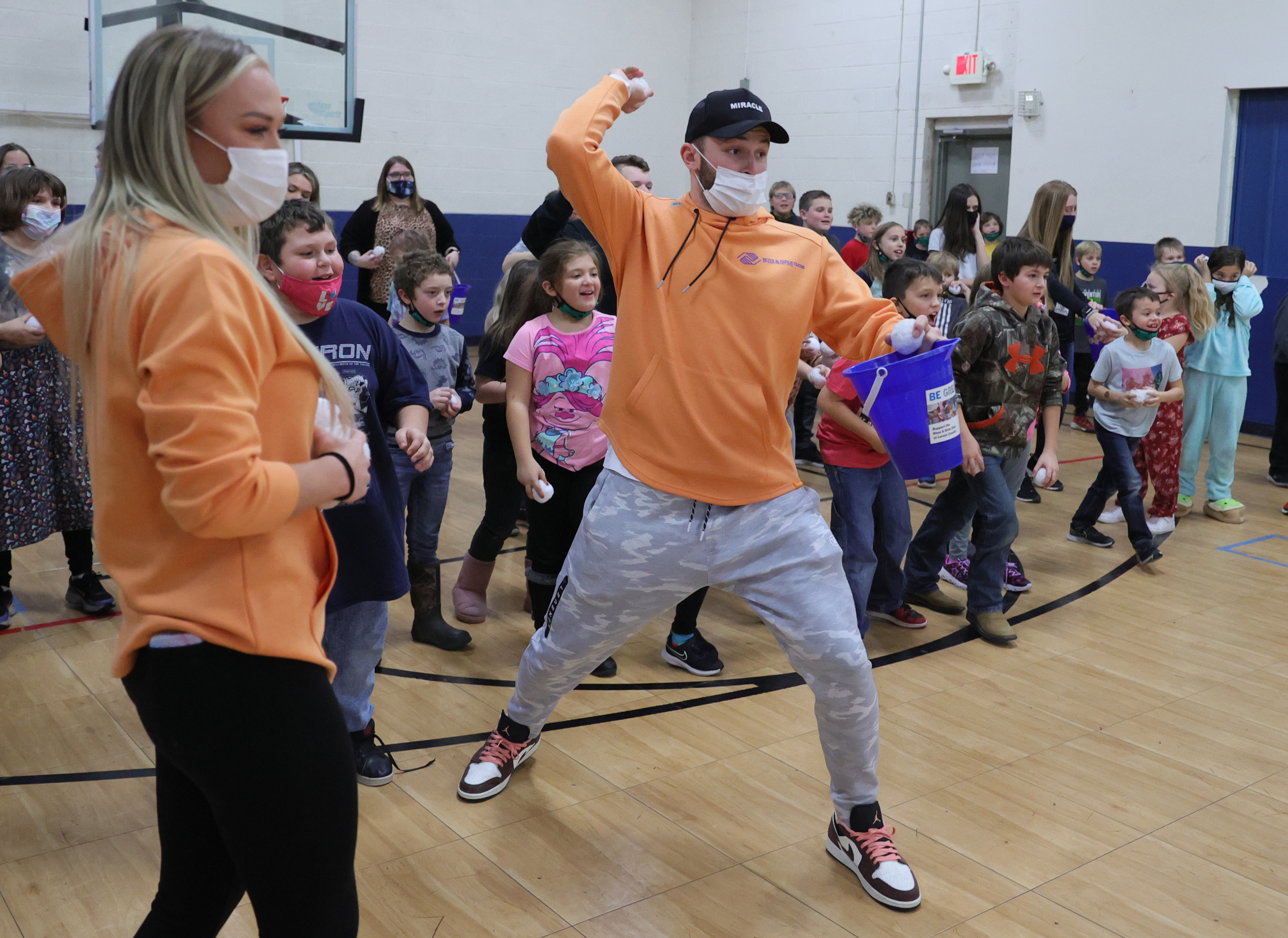 Baker and Emily Mayfield donate gifts to Boys and Girls Clubs in Elyria, December 13, 2021
