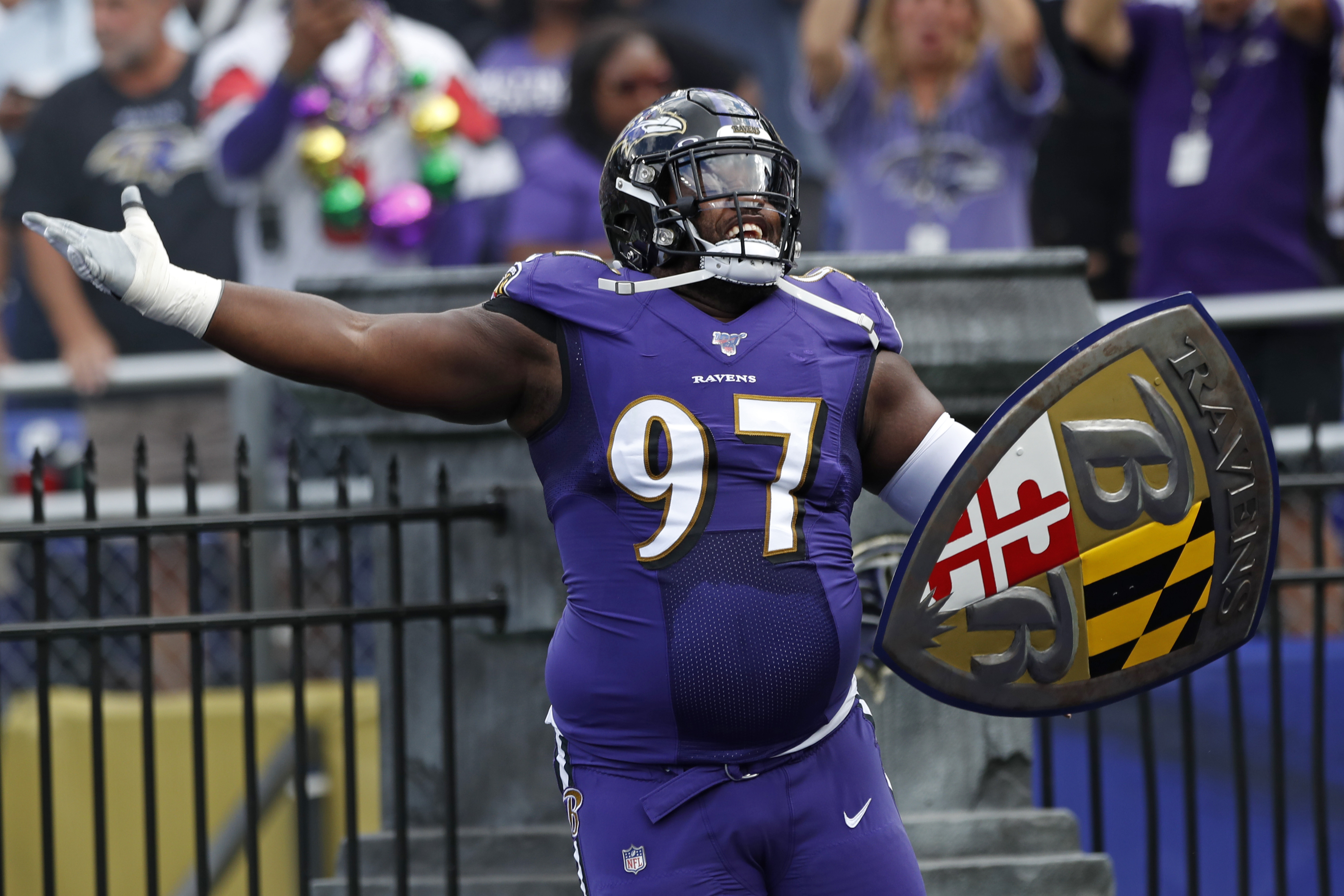 Michael Pierce Baltimore Ravens Autographed 8x10 Signed Football Photo