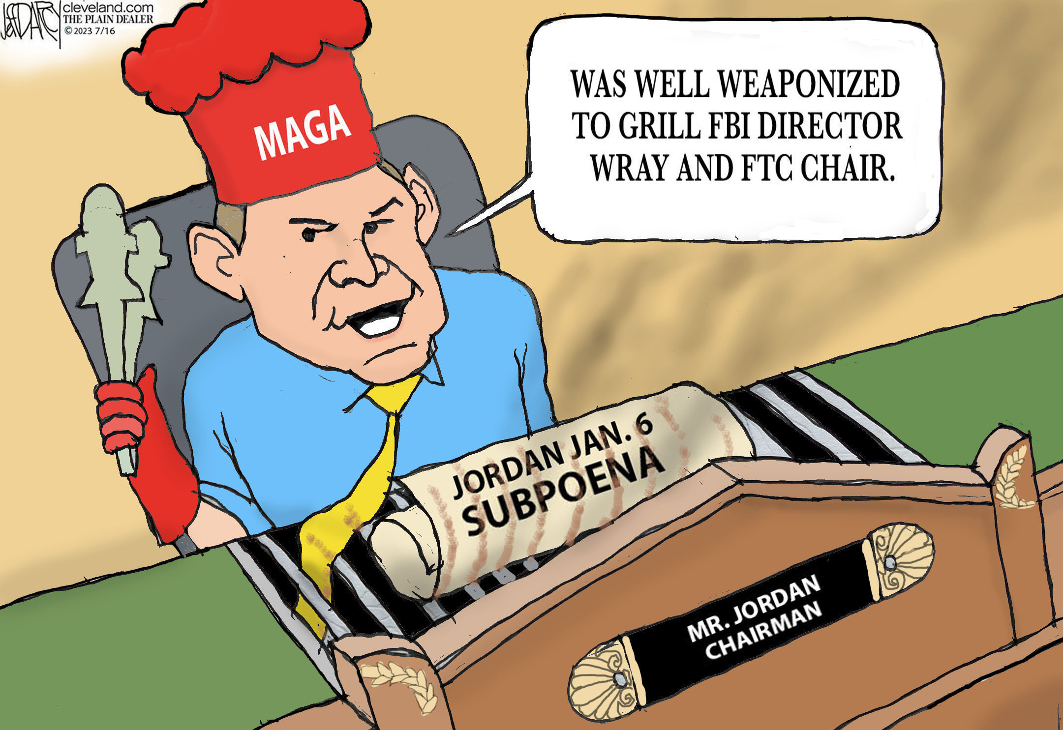 Jordan Grilling Wray, Backfires: Darcy Cartoon