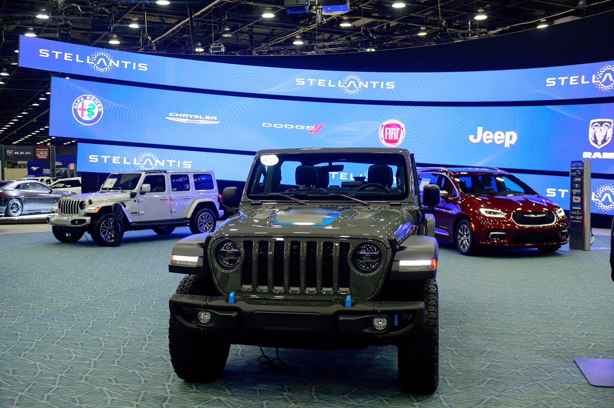 Jeep, Chrysler and other Stellantis products on display as the 2022 North American International Auto Show begins with media preview day at Huntington Place in Detroit on Wednesday, Sept. 14 2022.