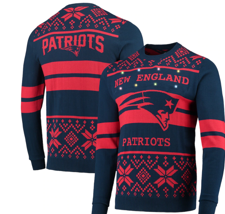 Pumpkin New England Patriots Ugly Christmas Sweater - T-shirts Low