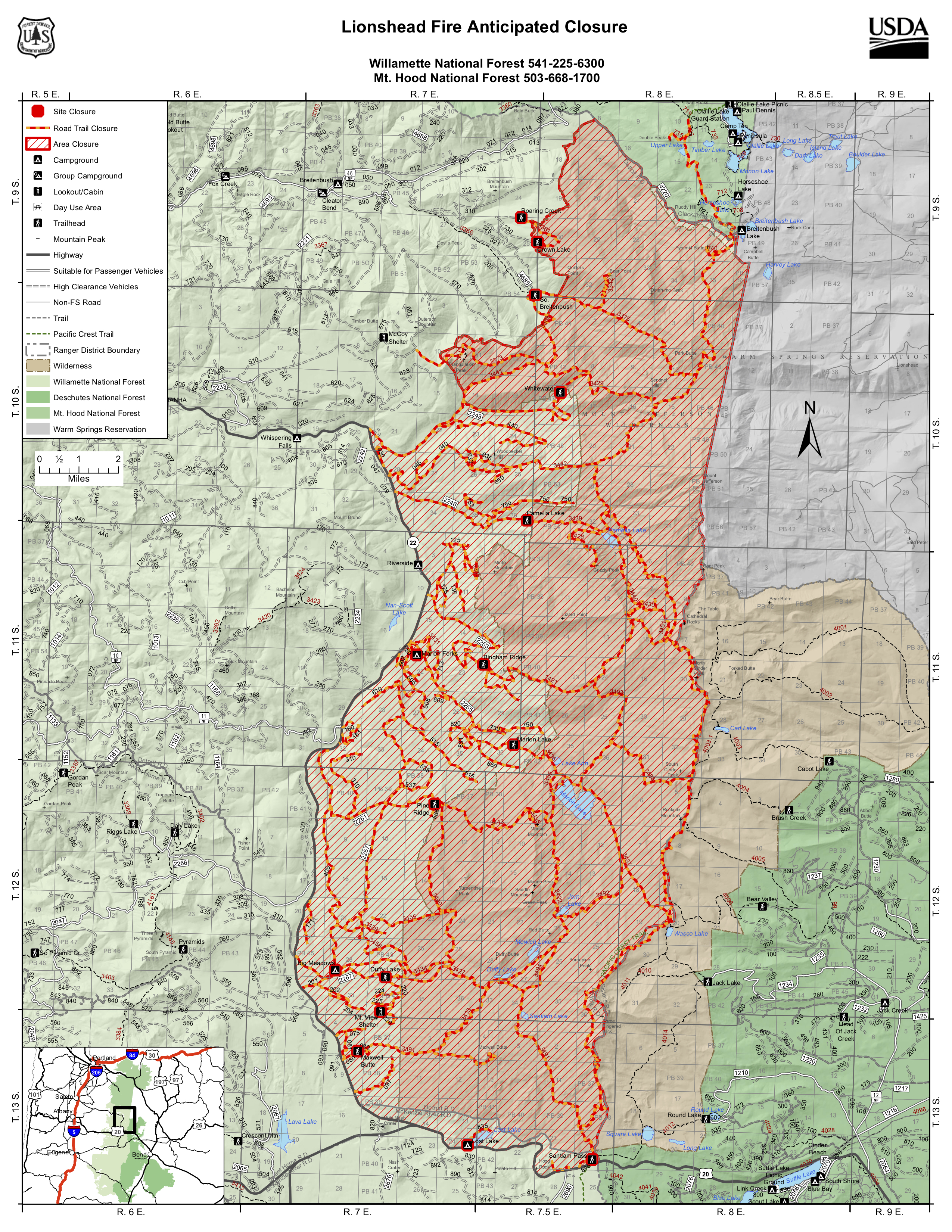 Mt Jefferson Wilderness Map Mount Jefferson Wilderness Closed Due To Wildfire, High Winds -  Oregonlive.com