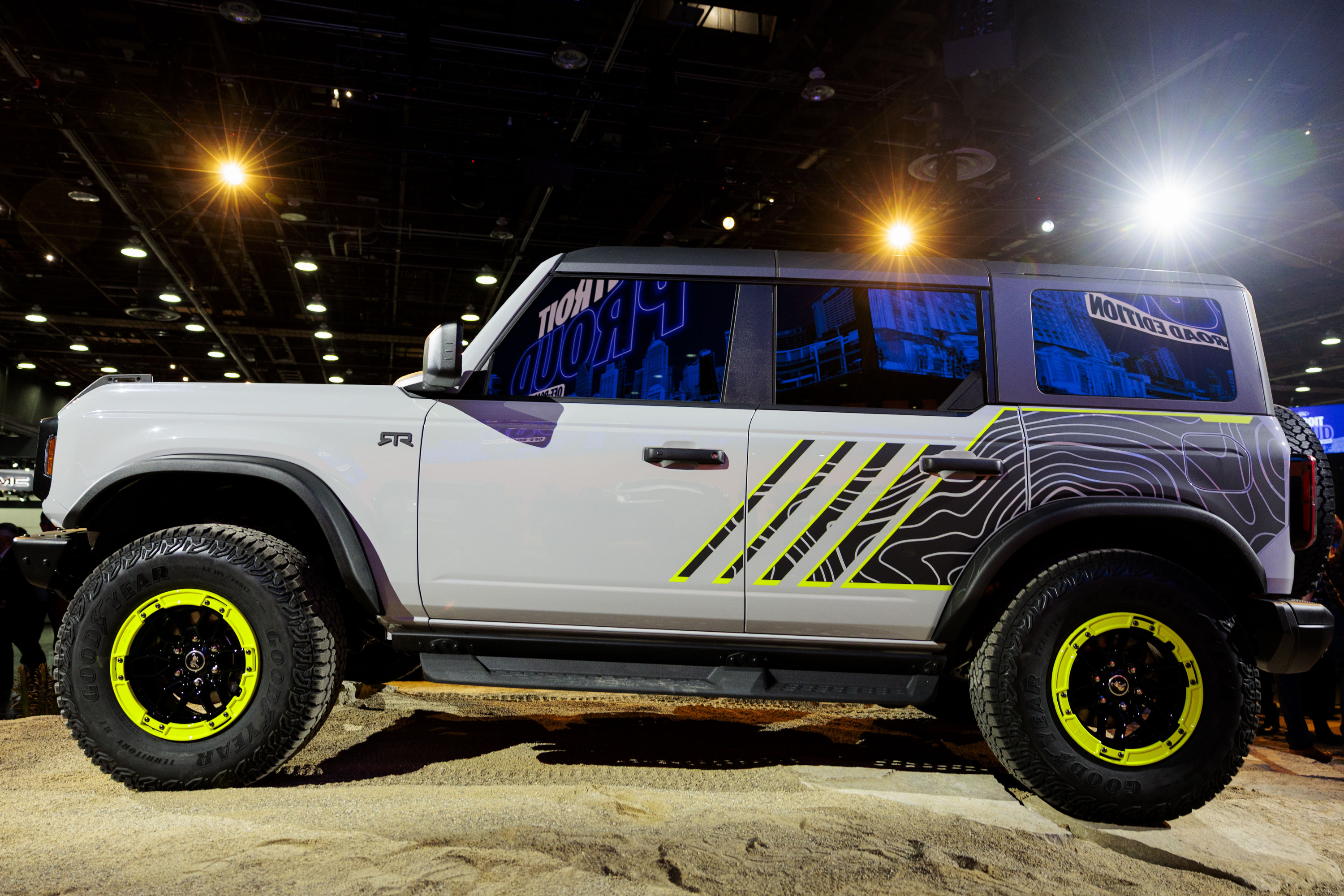 The Ford Bronco RTR, unveiled during a Ford Motor Company event ahead of the Detroit Auto Show at Huntinton Place in Detroit on Tuesday, Jan. 13 2026.