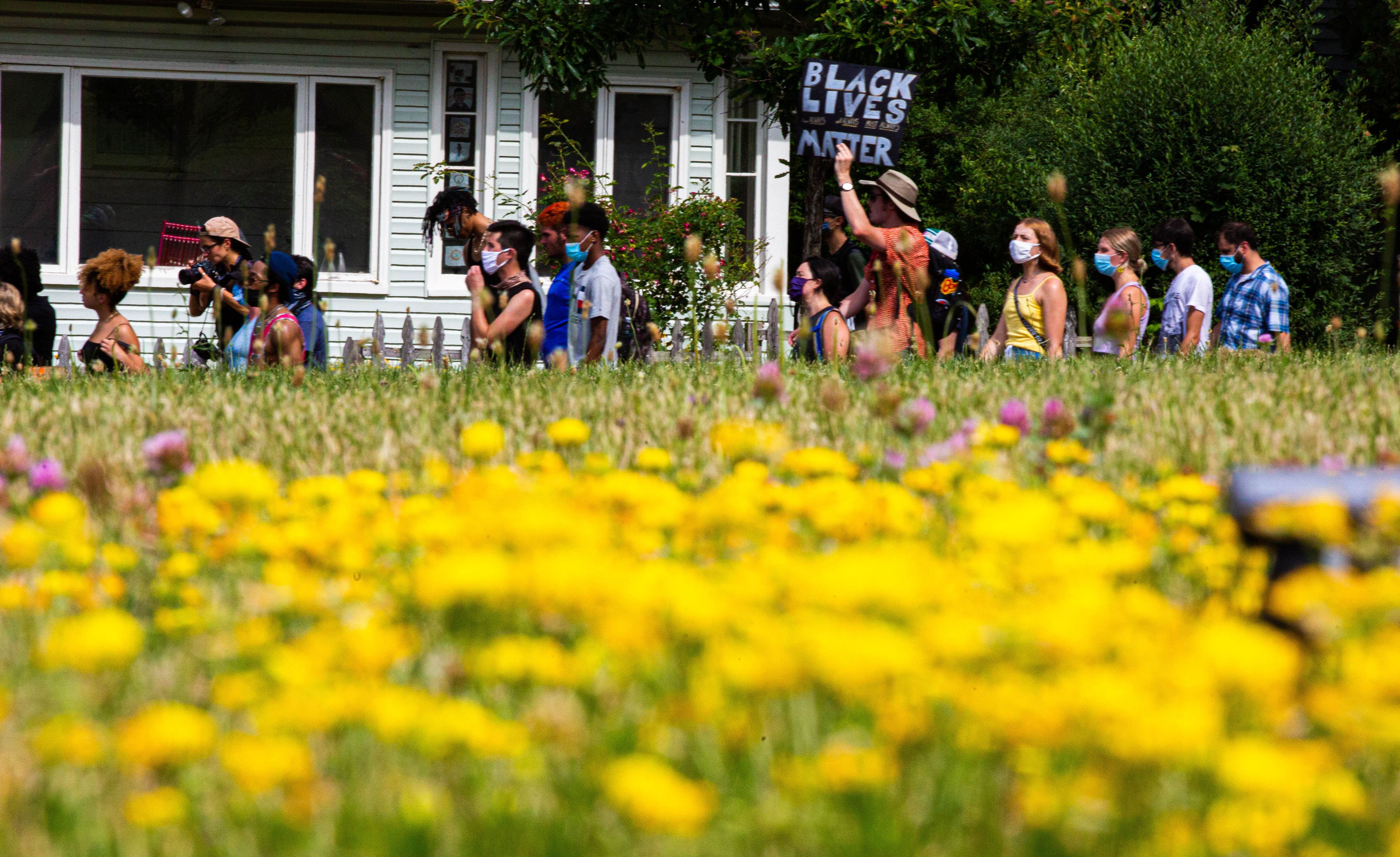 Demonstrators marched Friday, July 10, 2020, which marched them into Strathmore neighborhood to Mayor Ben Walsh's home. In all, demonstrators have marched more than 124 miles over the 40-plus days to protest against police brutality in the wake of the death of George Floyd.