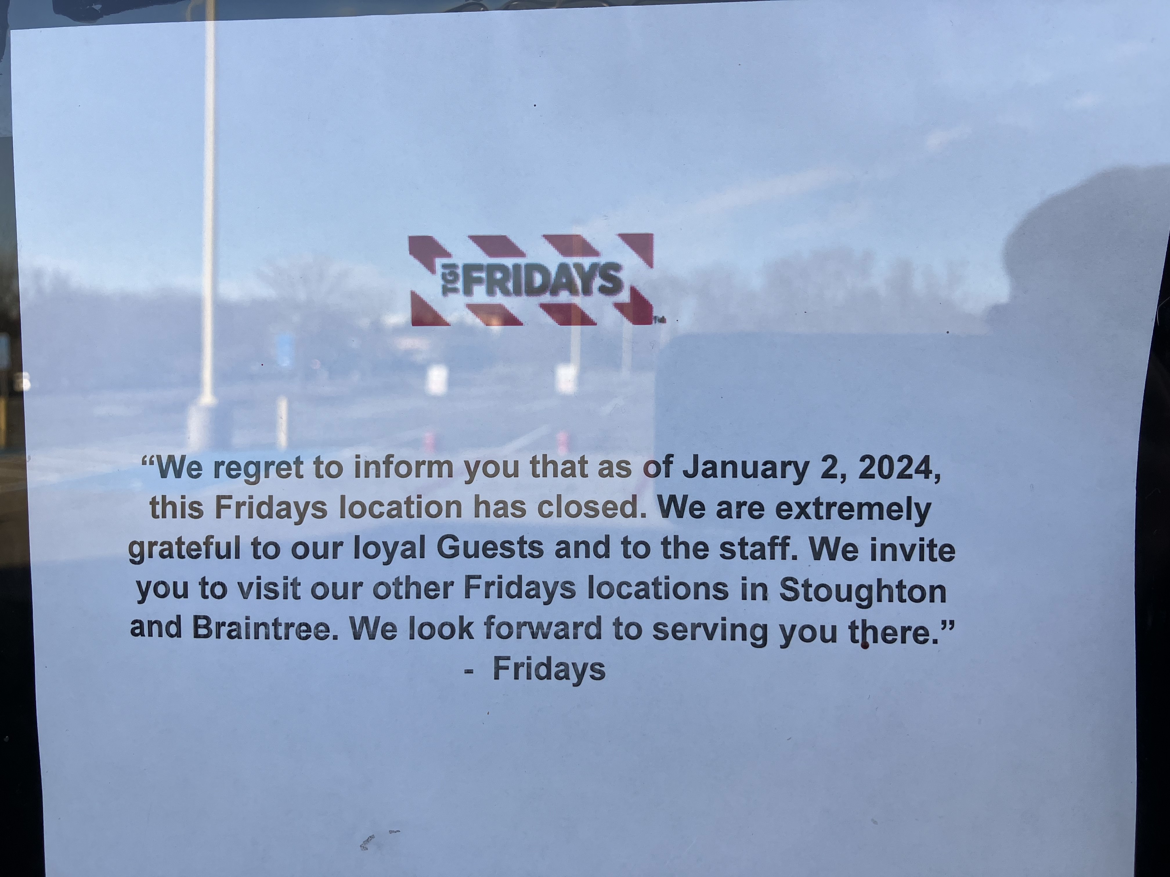 TGI Fridays abruptly closed these 6 Massachusetts locations on Jan