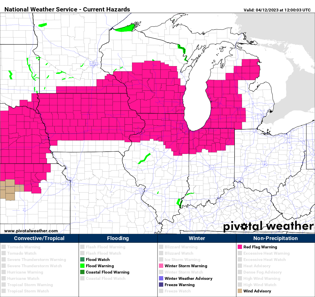 Red Flag Warning, Wind Advisory and Excessive Heat Warning