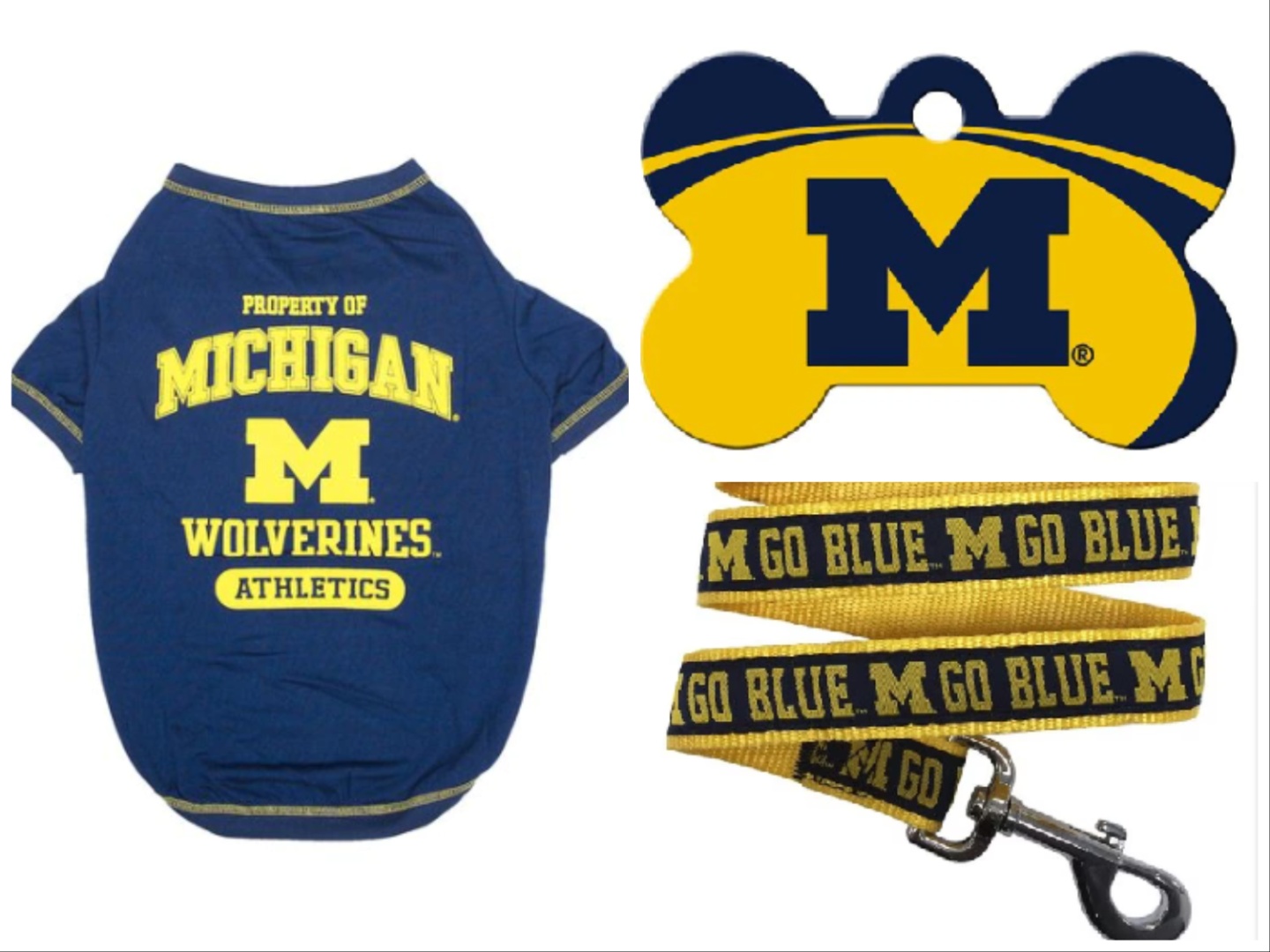 Chewy has Michigan Wolverines items for dogs and cats for less than $25 