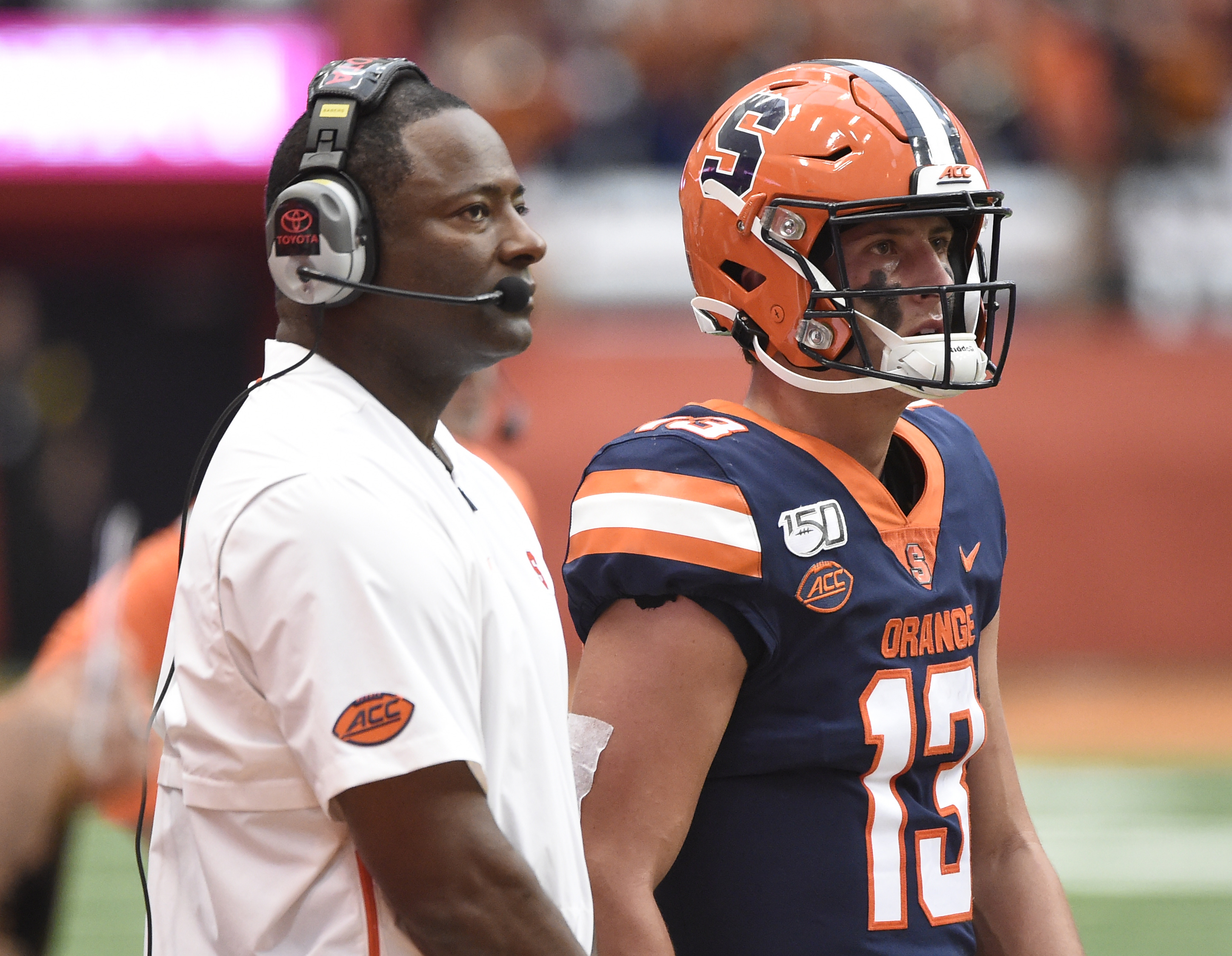 Syracuse coach Dino Babers on Tommy DeVito's ankle injury against Duke:  'It's not good
