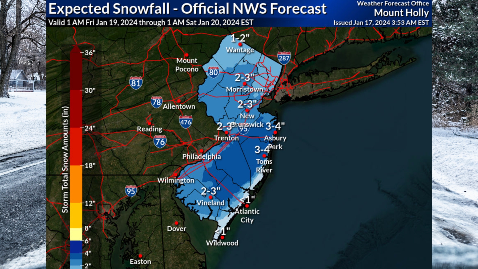 Preliminary snow forecast maps released Friday for the winter storm.  Latest updates.