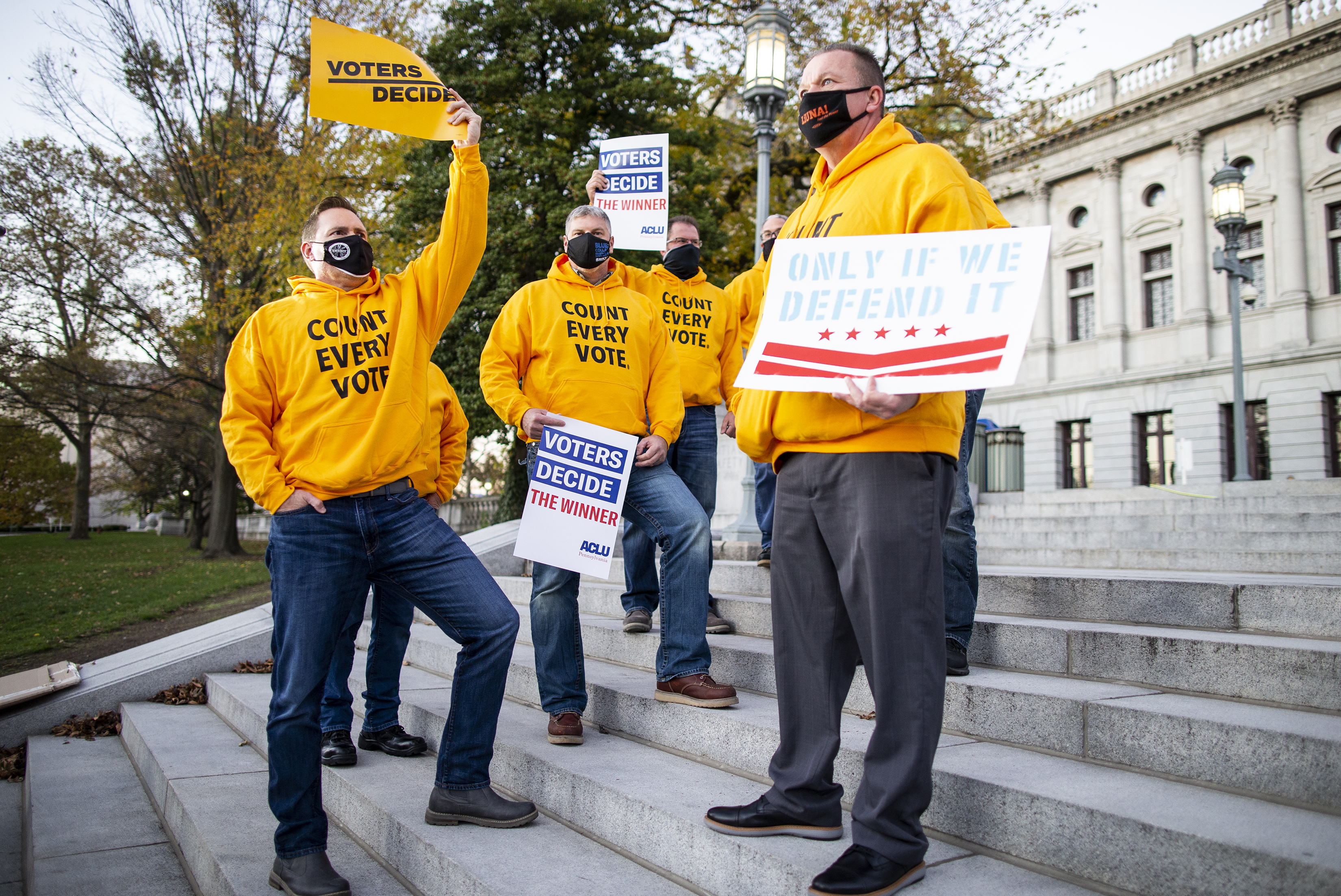 Rally to Count Every Vote on the Capitol steps in Harrisburg ...