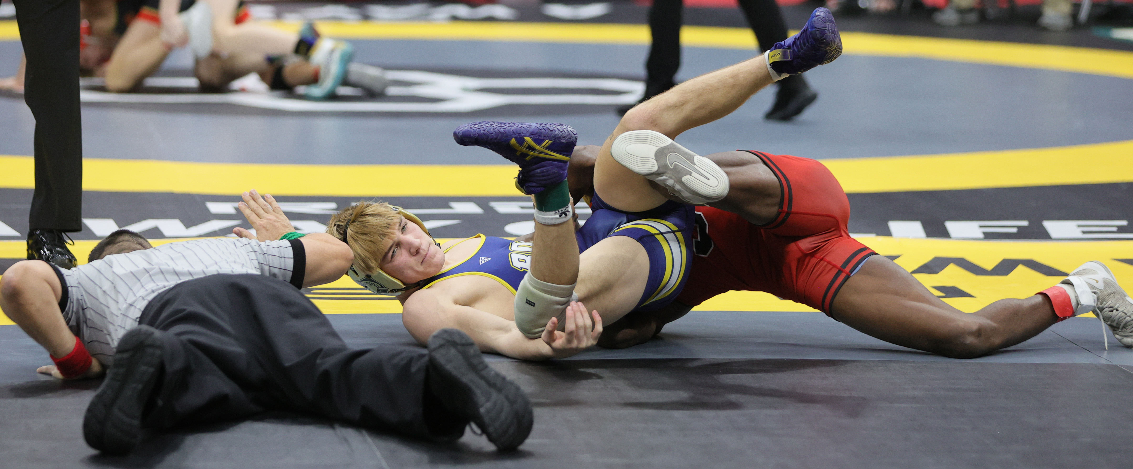 D2 state high school wrestling tournament round one, March 10, 2023