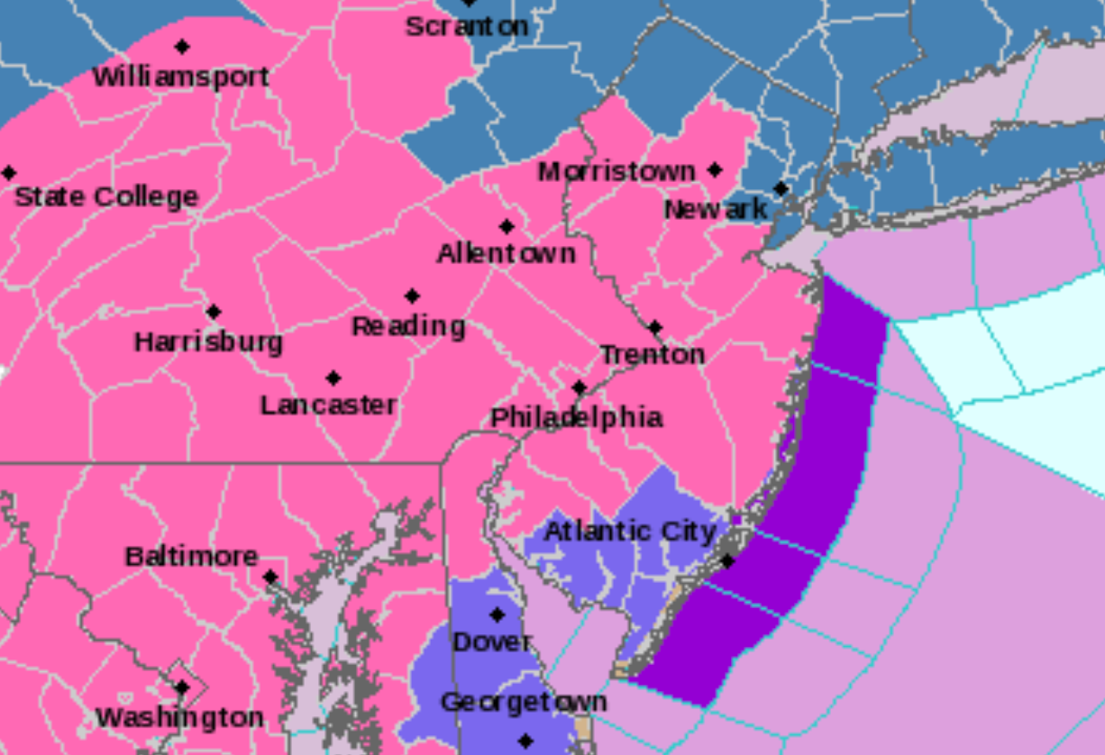 N.J. weather Winter storm warnings issued with heavy winddriven snow
