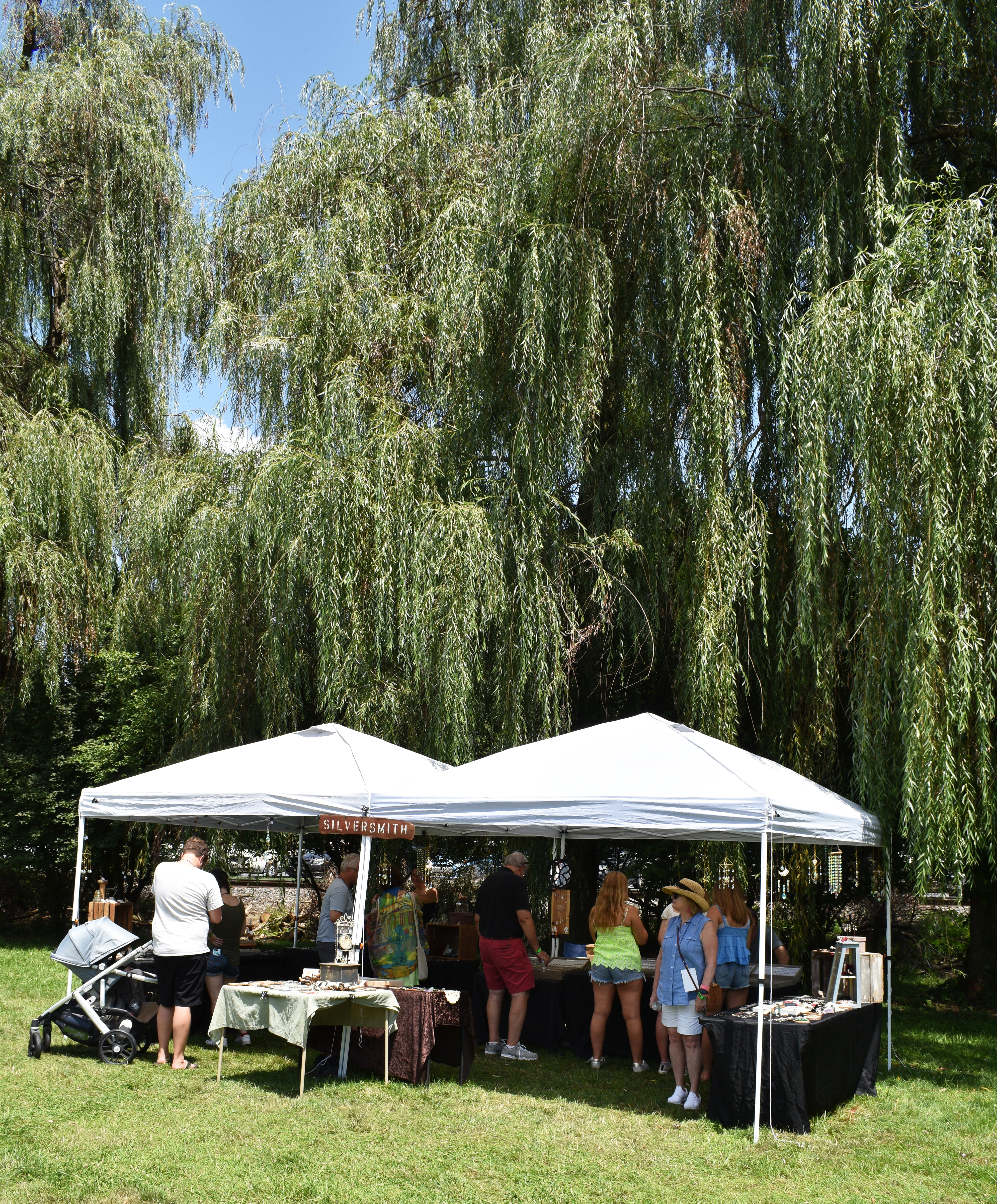 Numerous crafters and vendors are set up around the grounds of Burnside Plantation, 1461 Schoenersville Road in Bethlehem, as Historic Bethlehem Museums & Sites opens its two-day Blueberry Festival & Market To Go on Saturday, July 13, 2024. It continues Sunday.