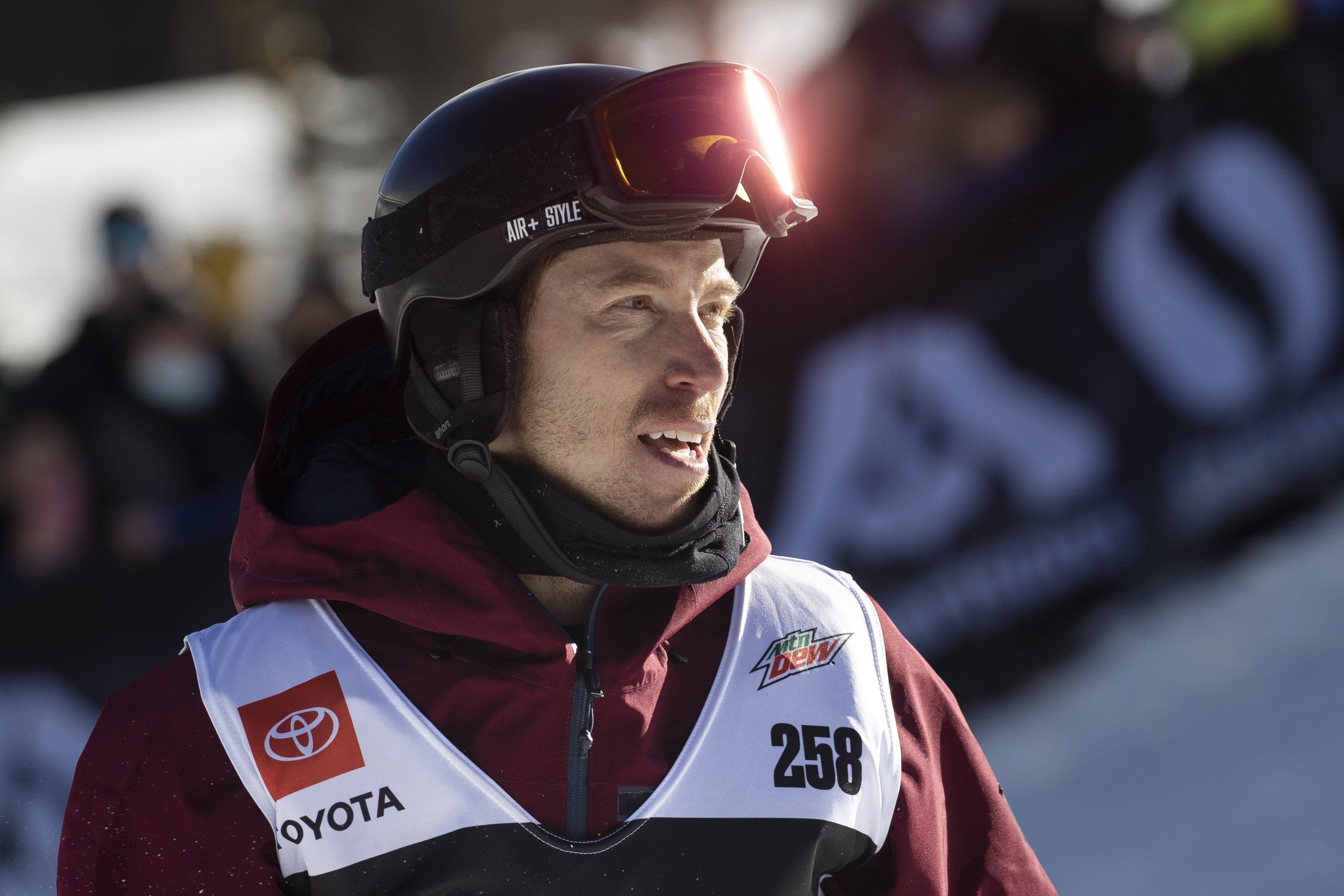 Olympian Shaun White skateboards at practice during the Dew Tour