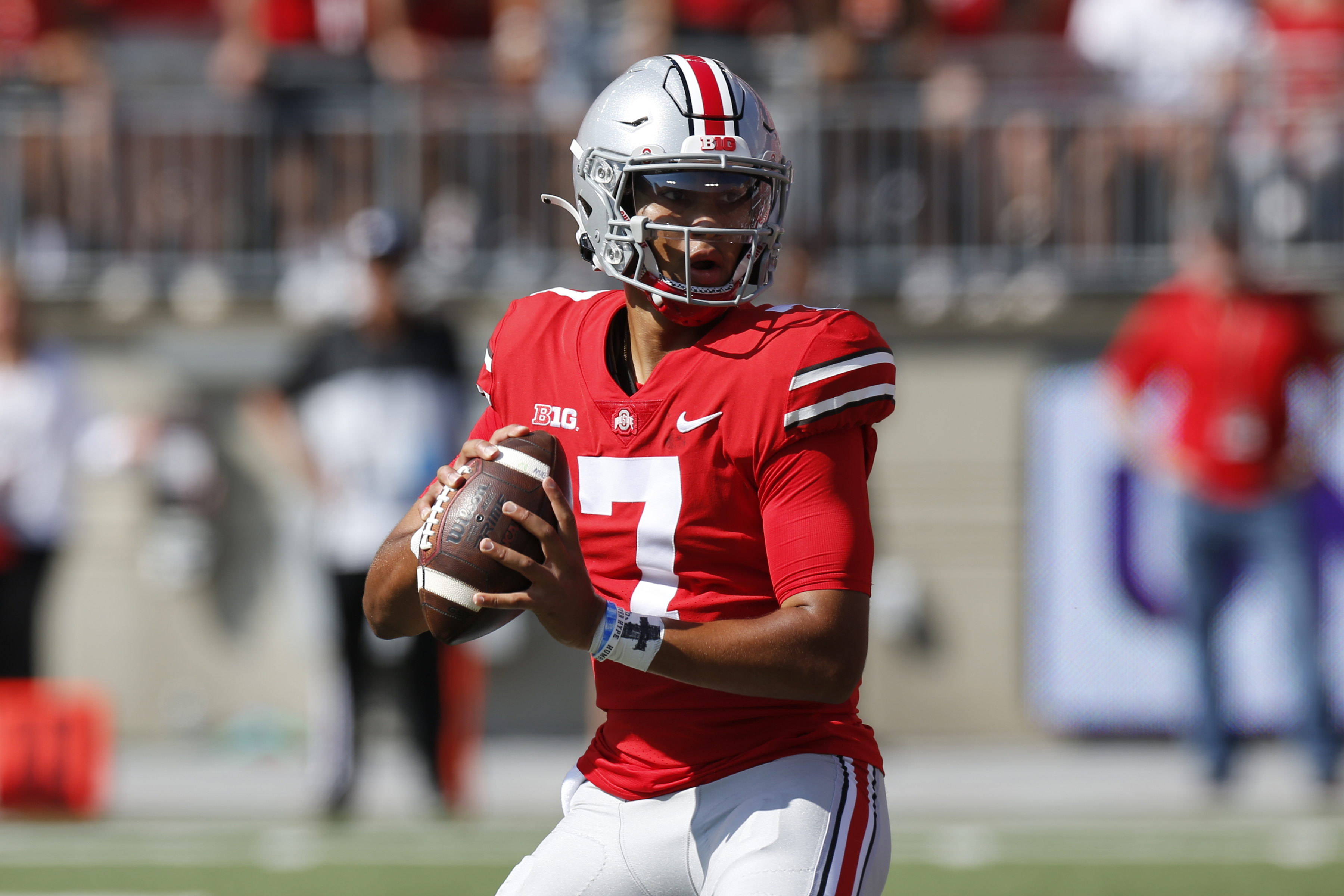 C.J. Stroud Wears A Dwayne Haskins Jersey During Ohio State's