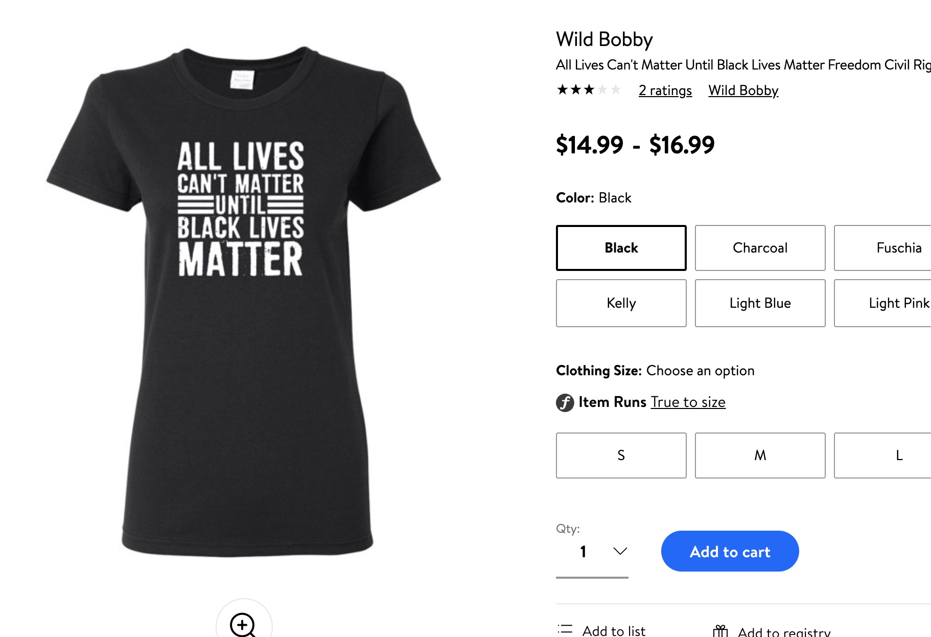 Walmart gets backlash over T-shirts with 'All Lives Matter' and