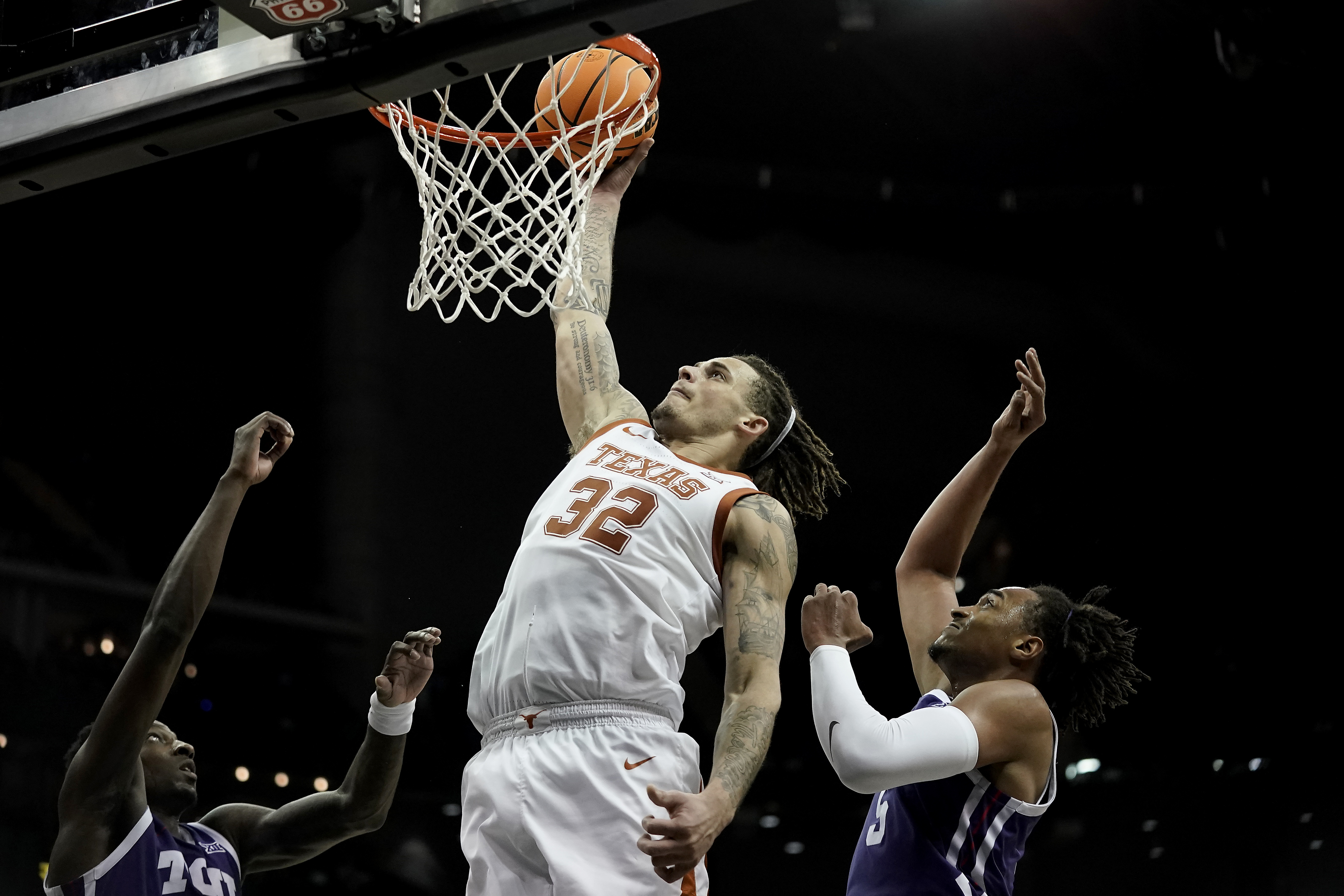 What channel is the Texas basketball game on tonight vs.  Kansas?