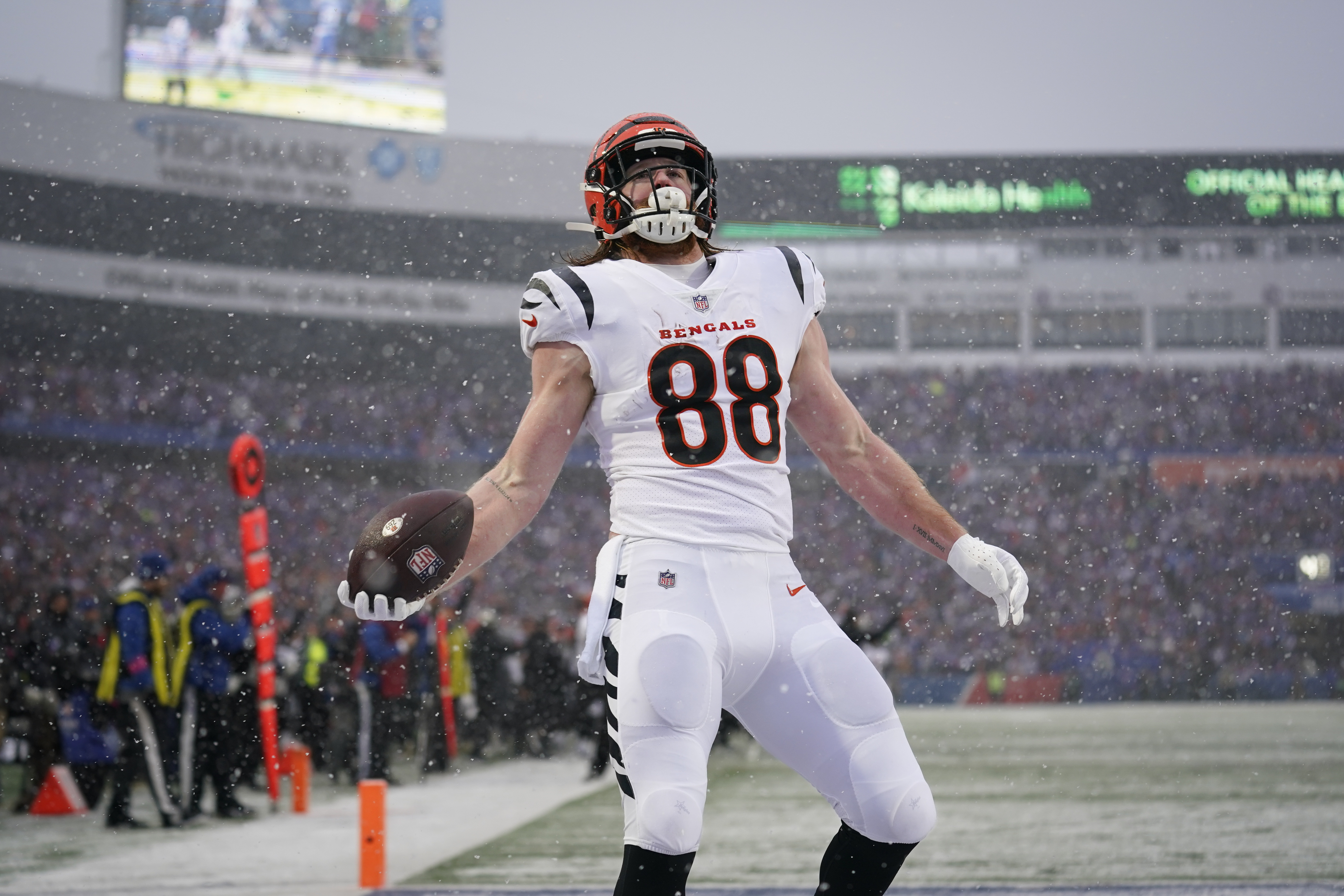 Jordan Poyer is unable to stop this TD catch by Bengals TE Hayden