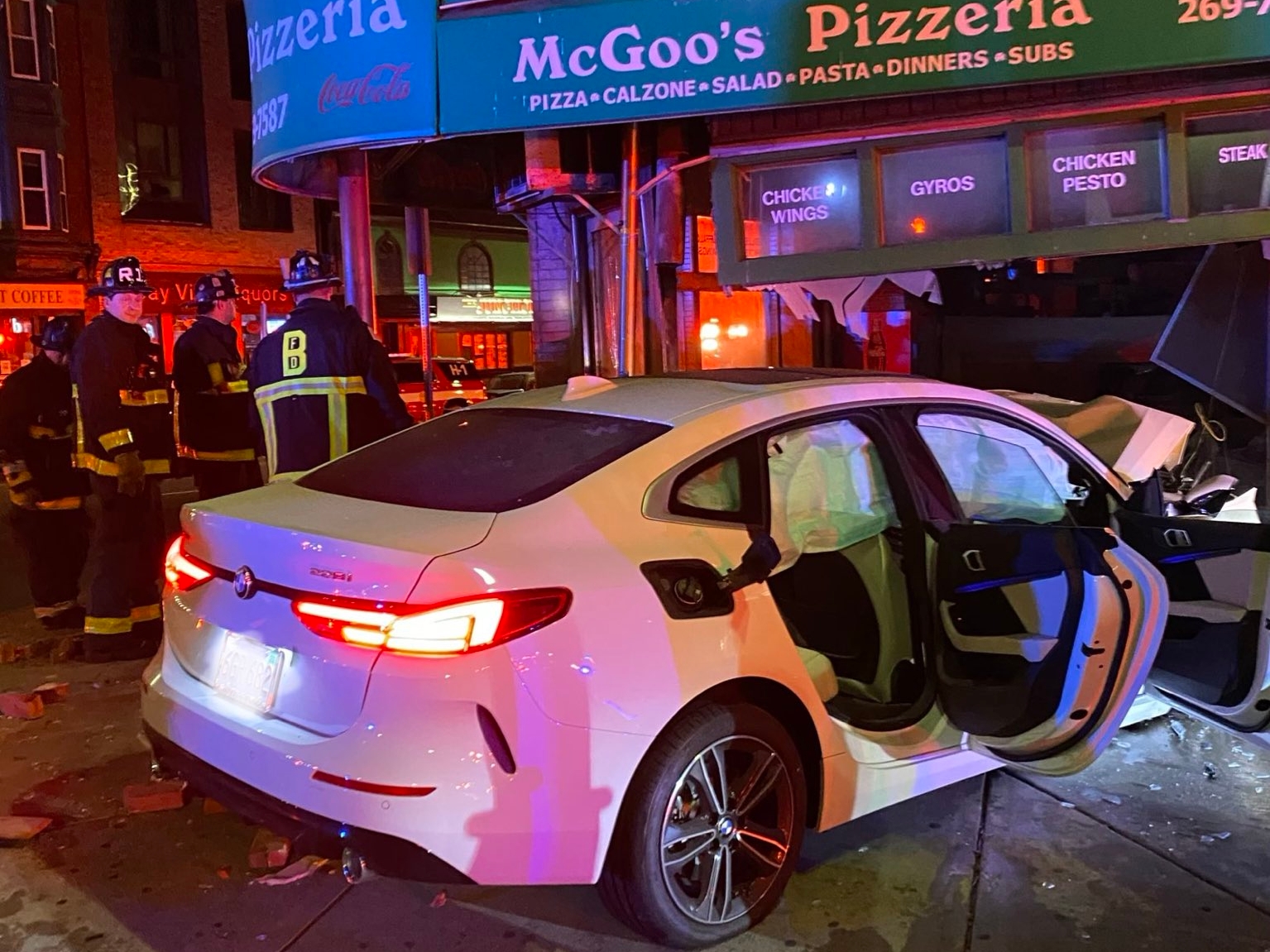 Car crashes into South Boston pizza shop, leaving driver injured and 6 ...