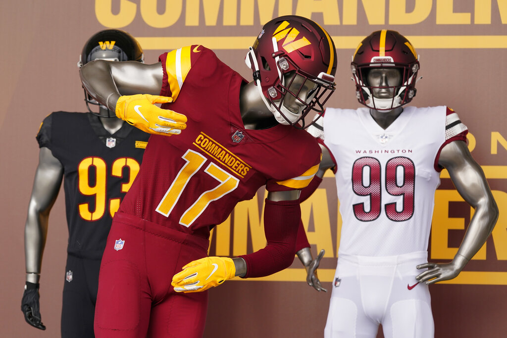 Where do Commanders uniforms rank among Nike NFL redesigns as of 2022?