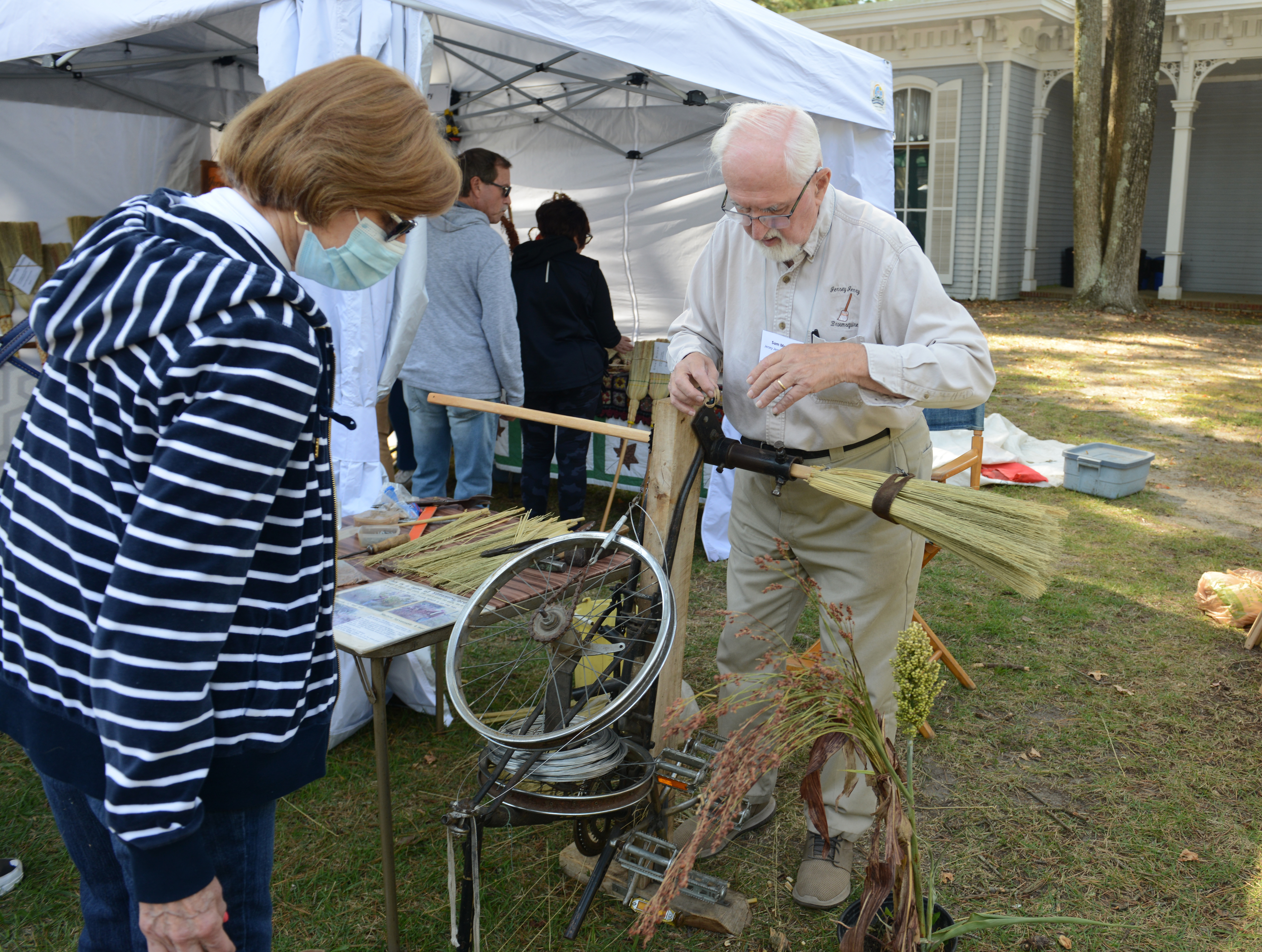 Jersey Jerry Broomsquire broom making demonstration during the 22nd annual Festival of Fine Craft at Wheaton Arts in Millville, Saturday, Oct. 2, 2021.
