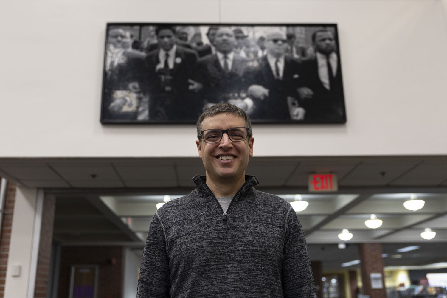 16K LEGO bricks make up MLK mosaic hanging at Ann Arbor District Library 