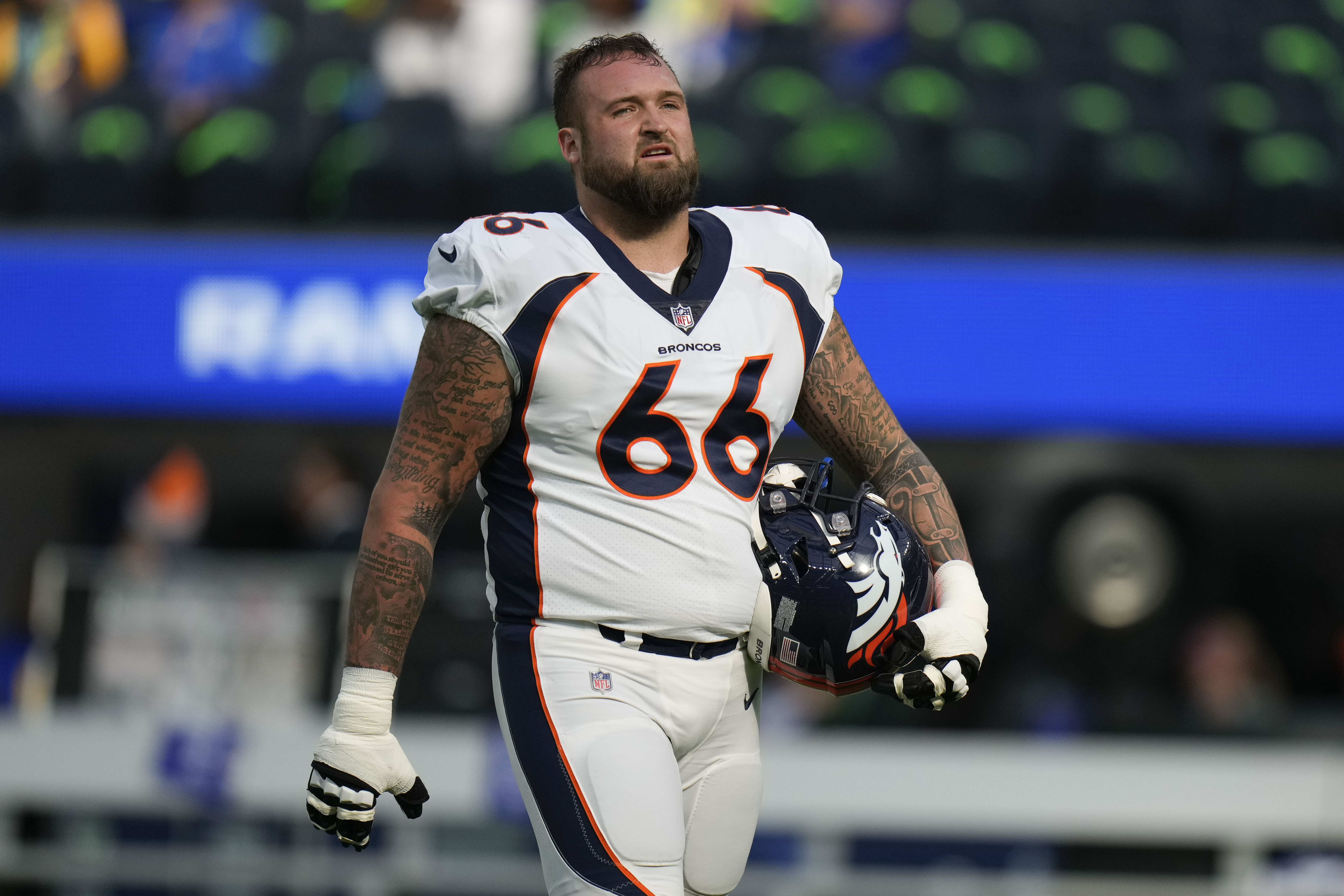 Broncos offensive lineman Dalton Risner has high school jersey