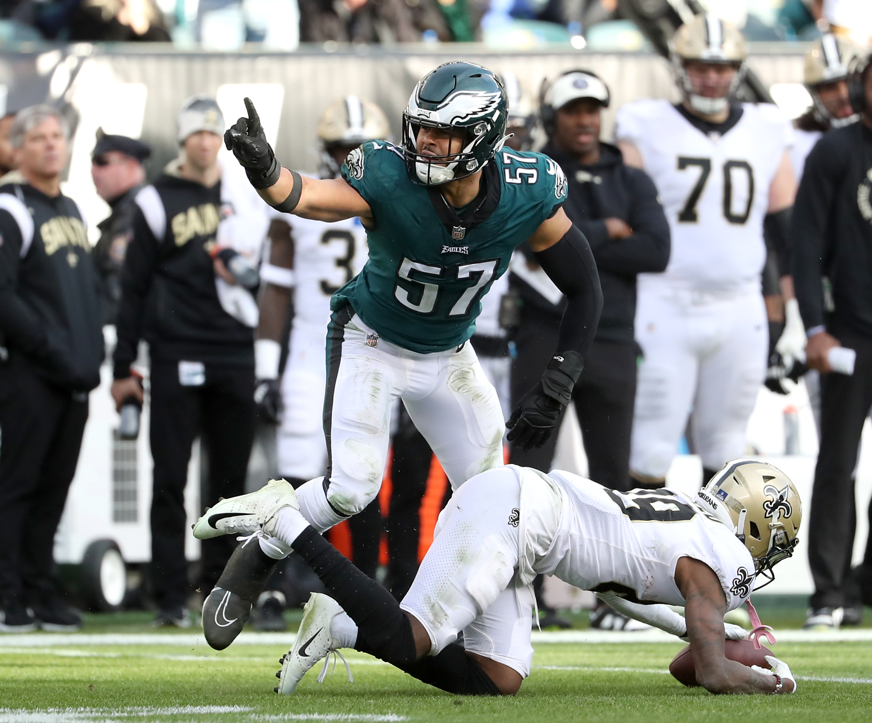 PHILADELPHIA, PA - OCTOBER 30: Philadelphia Eagles safety C.J.  Gardner-Johnson (23) during the game between the Pittsburgh Steelers and  Philadelphia Eagles on Sunday, October 30, 2022 at Lincoln Financial Field  in Philadelphia