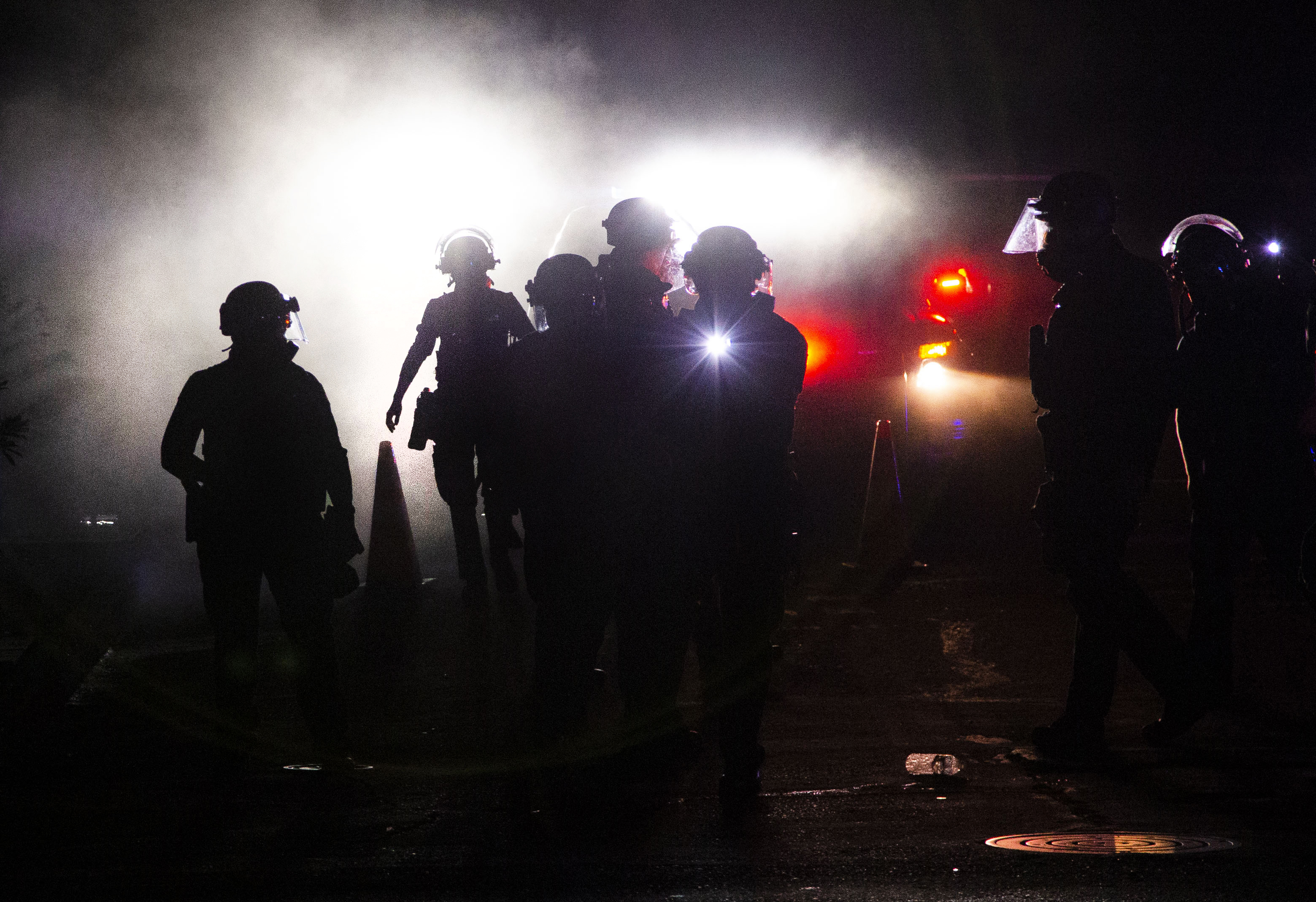 Riot declared as fire set outside Portland police union headquarters ...