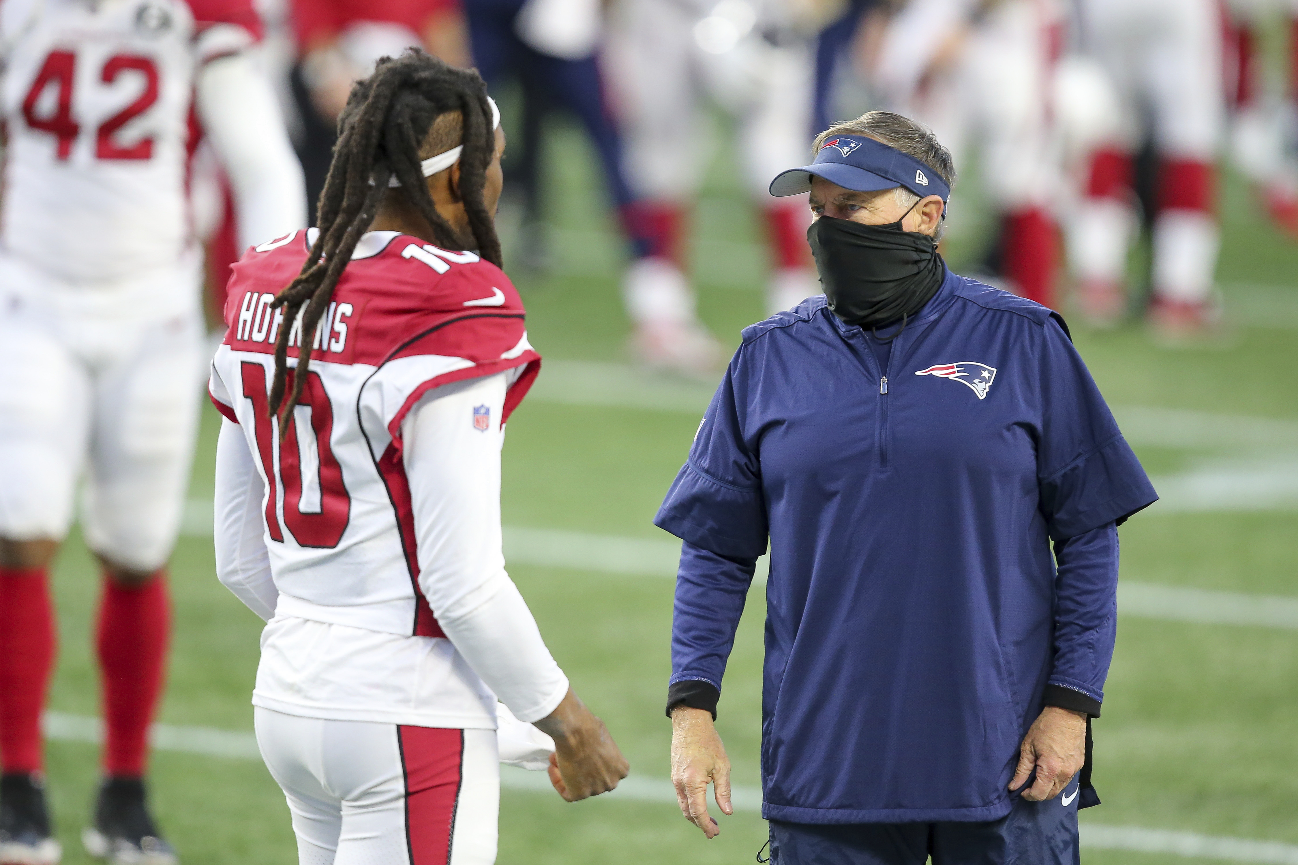 November 29, 2020; Foxborough, MA, USA; Arizona Cardinals wide receiver  DeAndre Hopkins (10) in action during