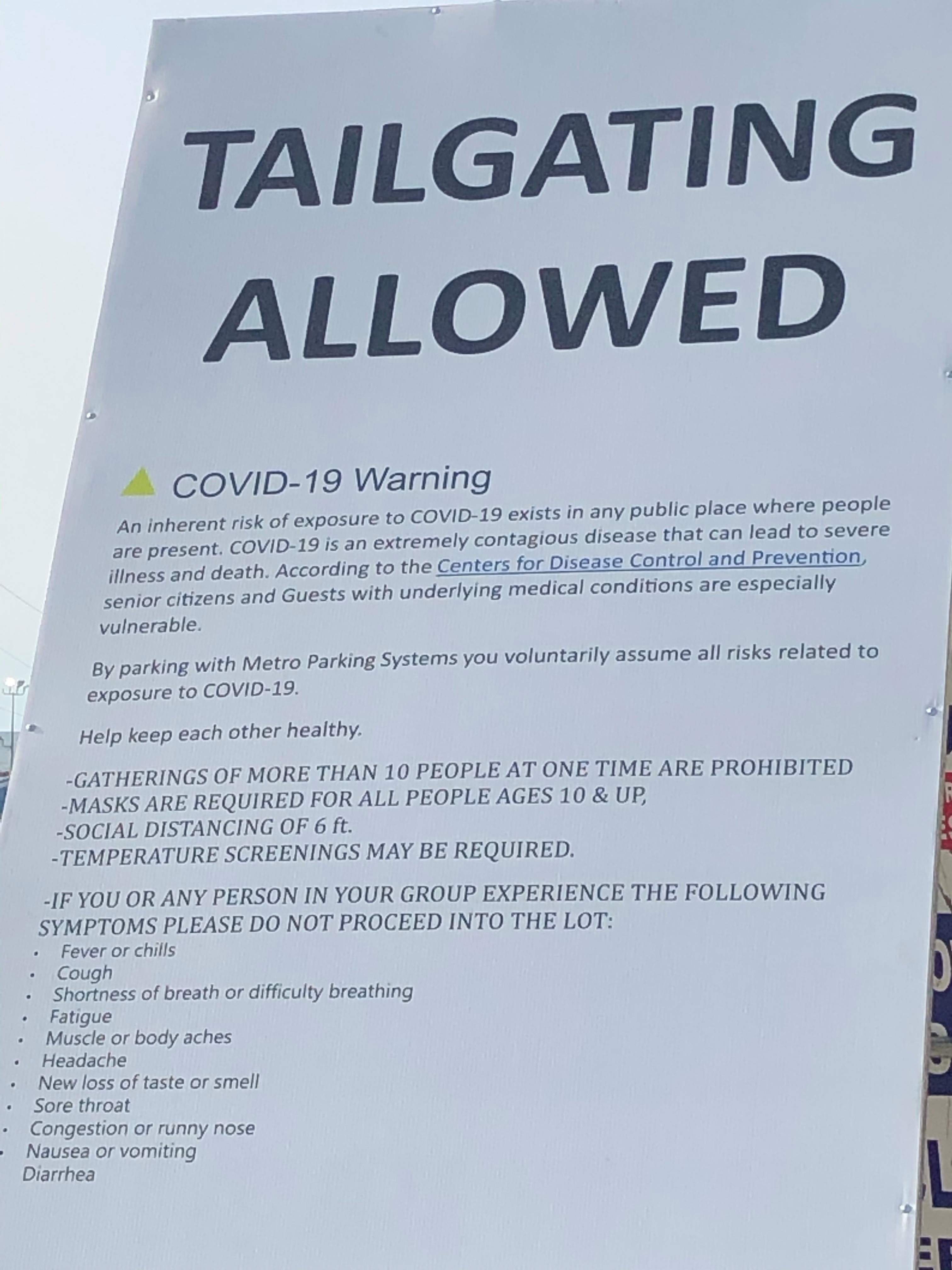 The Pit parking lot permits tailgating despite Cleveland orders