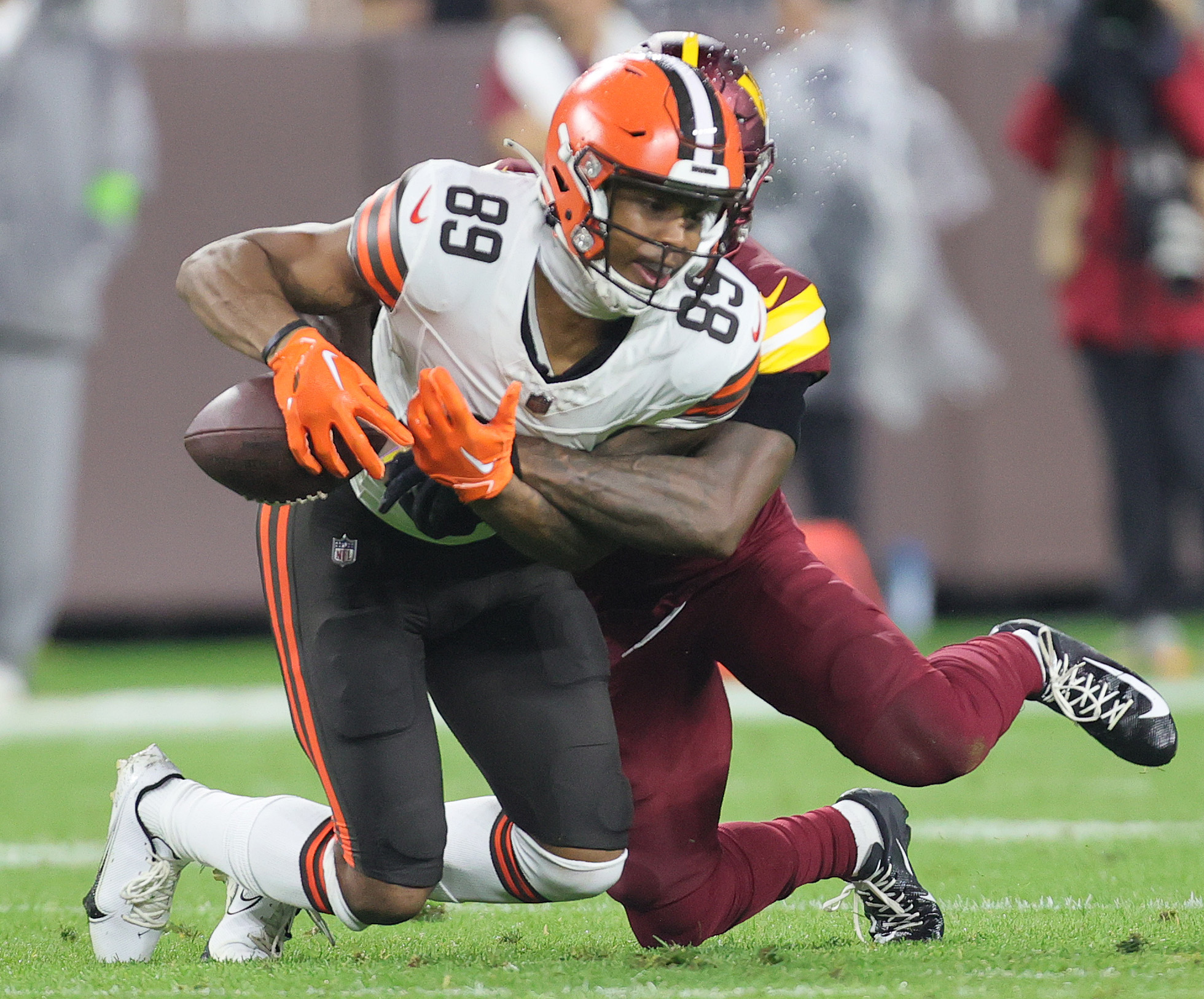 LANDOVER, MD - JANUARY 01: Washington Commanders defensive tackle John  Ridgeway (91) looks on during the Cleveland Browns game versus the Washington  Commanders on January 01, 2023, at FedEx Field in Landover