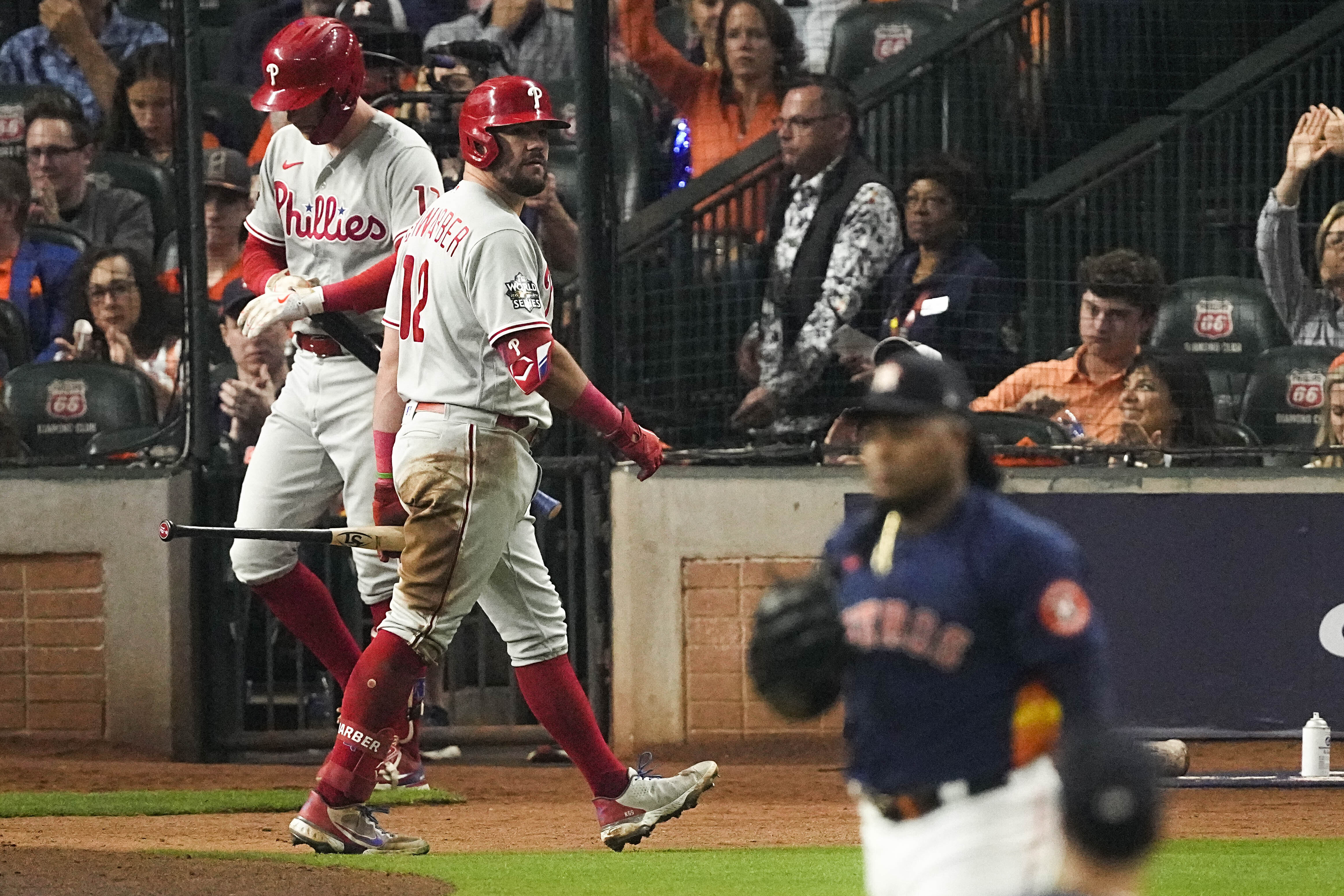 Houston Astros relief pitcher Ryan Pressly celebrates their 4-1 World Series  win against the Philadelphia Phillies in Game 6 on Saturday, Nov. 5, 2022,  in Houston. (AP Photo/David J. Phillip Stock Photo - Alamy