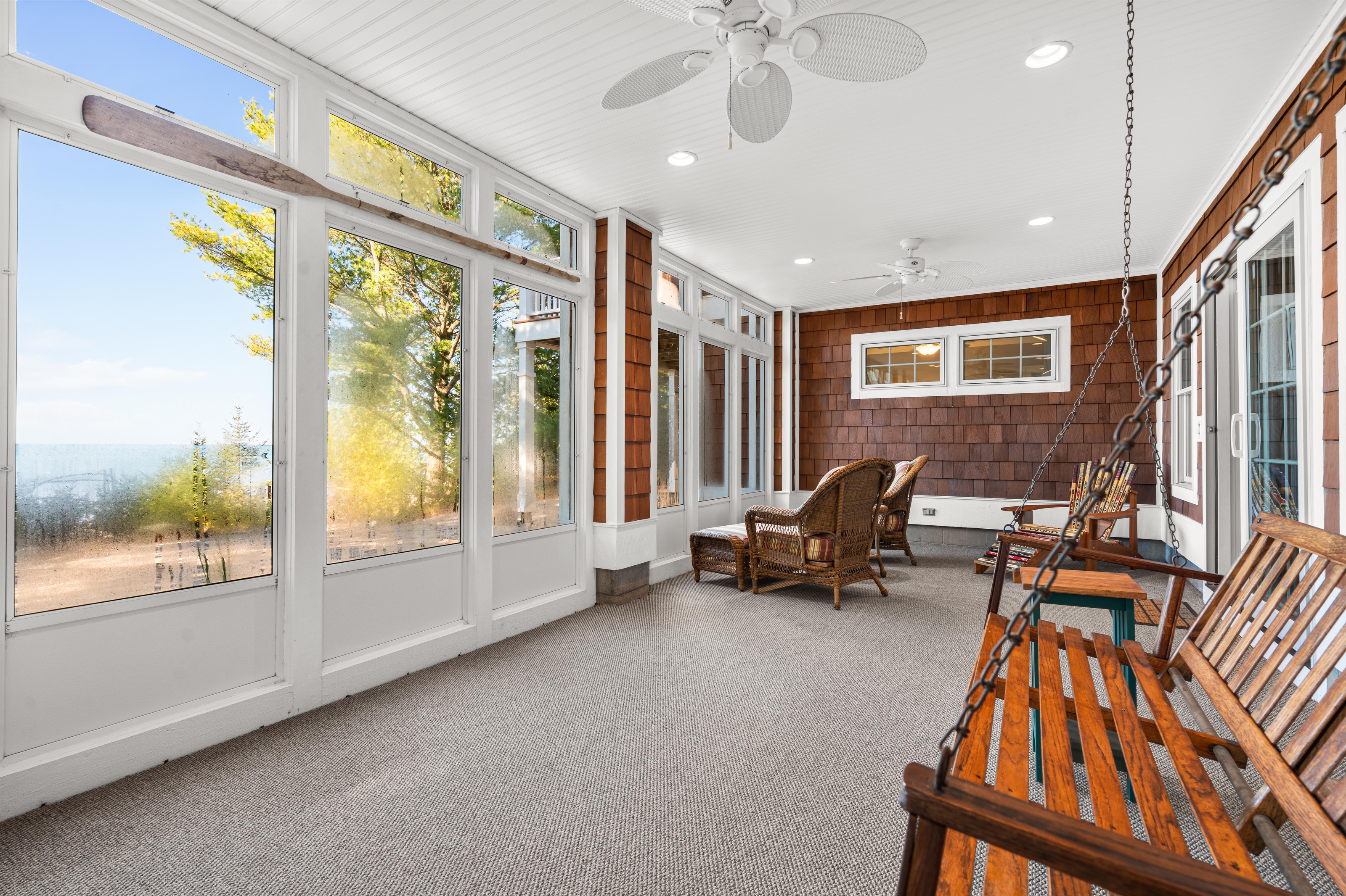 Interior photographs of 4093 Lake Shore Drive in Charlevoix, this gem is listed at $2,099,900 through Berkshire Hathaway HomeServices Michigan Real Estate – Traverse City and The Crane Group with associate broker Johnny Crane and his brother, co-listing agent Matt Crane.