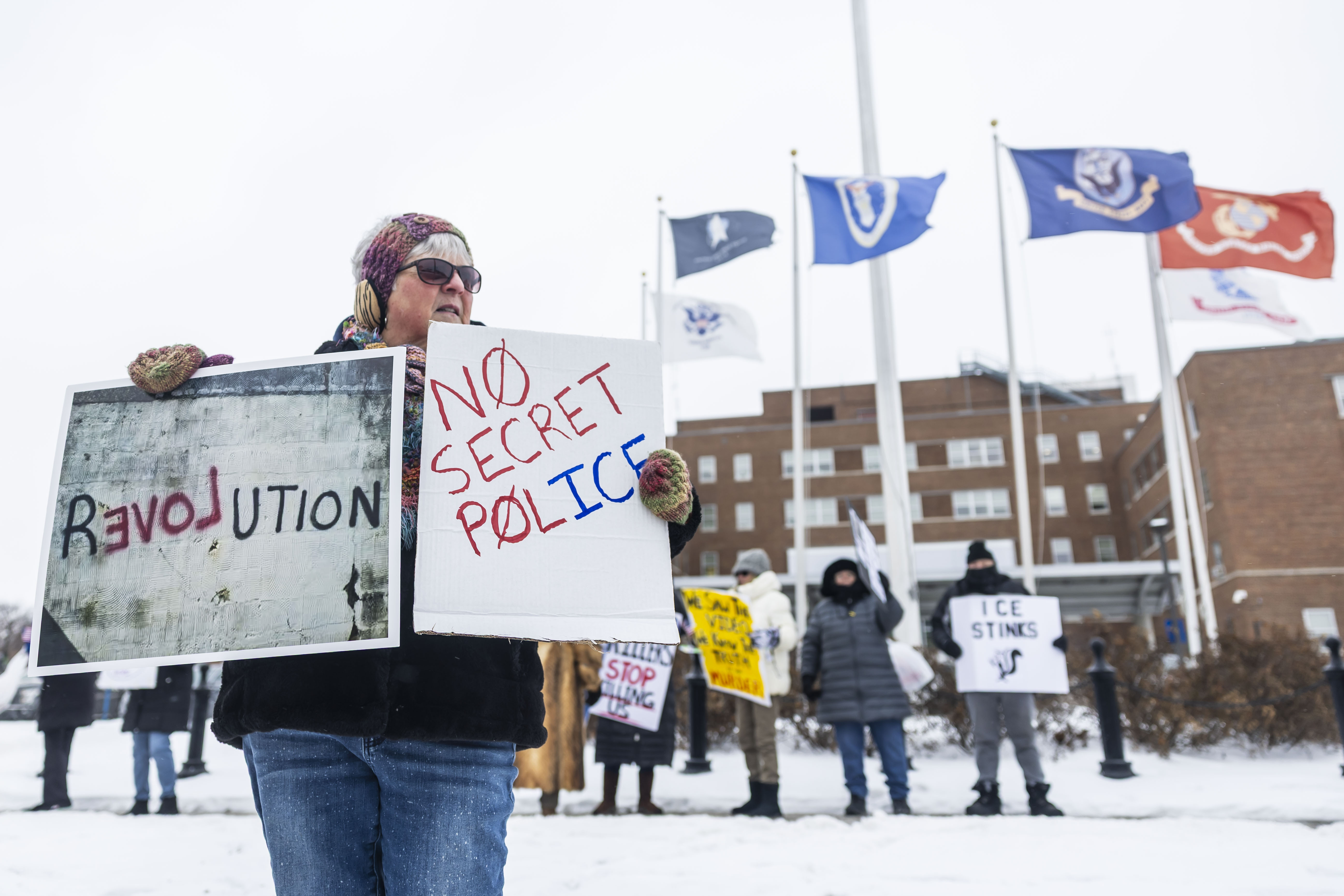 Protestors against ICE gather in front of Saginaw VA hospital - mlive.com