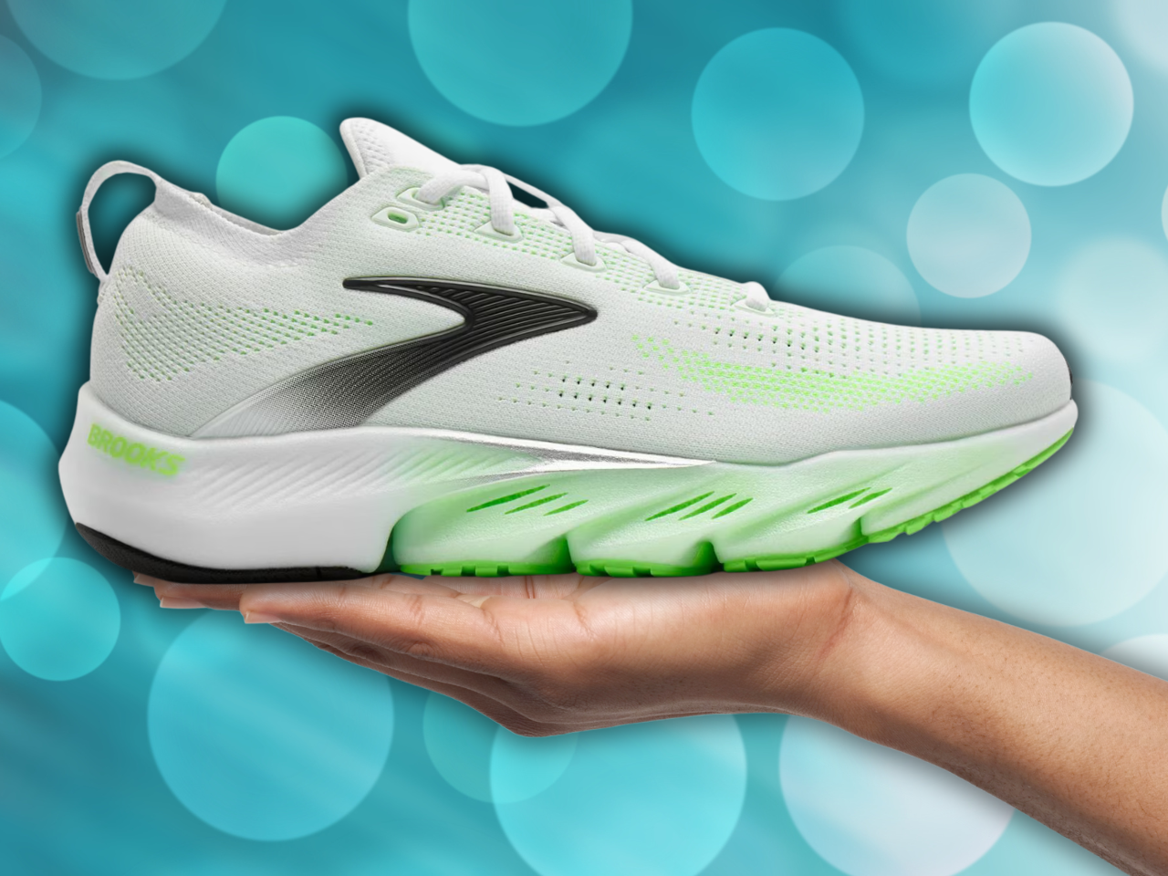 Brooks Glycerin 20 Mens White and Neon Green Running Shoes Sz9.5. Brooks Glycerin Sneakers for Men for Sale | Shop Men main image 2