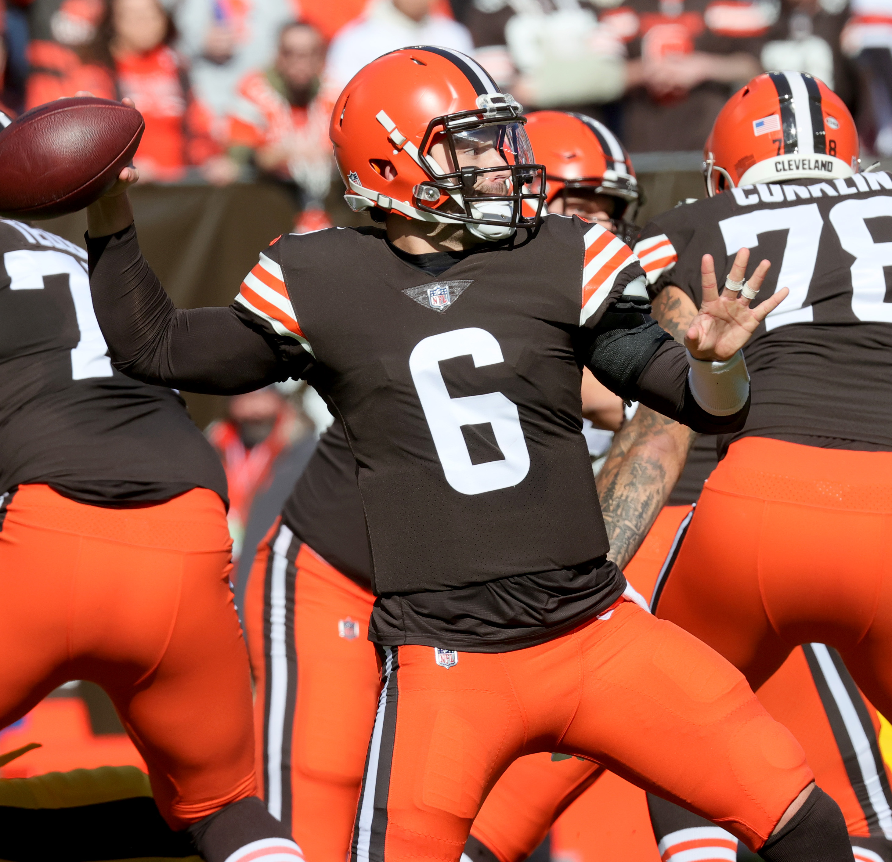 Cleveland Browns quarterback Baker Mayfield vs. Pittsburgh Steelers,  October 31, 2021 