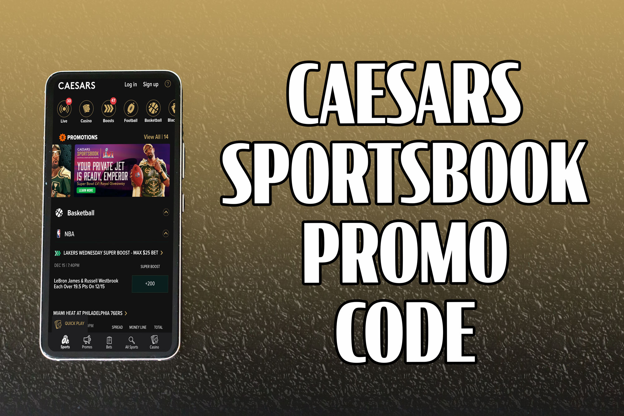 Caesars Sportsbook Promo Code: $1250 First Bet for Super Bowl Odds Boosts