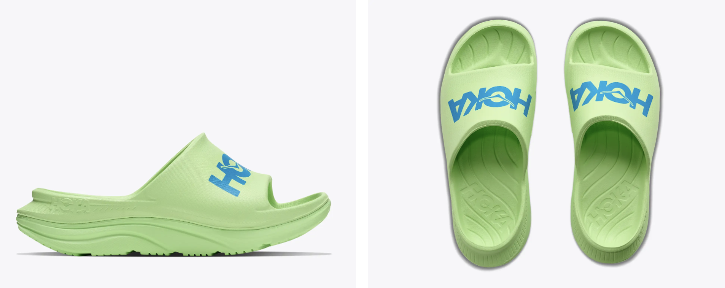HOKA Ora Recovery Slides Lime Green Comfort Sandals Unisex Men10 Women12 Slip On Hoka All Gender ORA RECOVERY SLIDE 3 AQUA BREEZE / CELERY JUICE main image 2