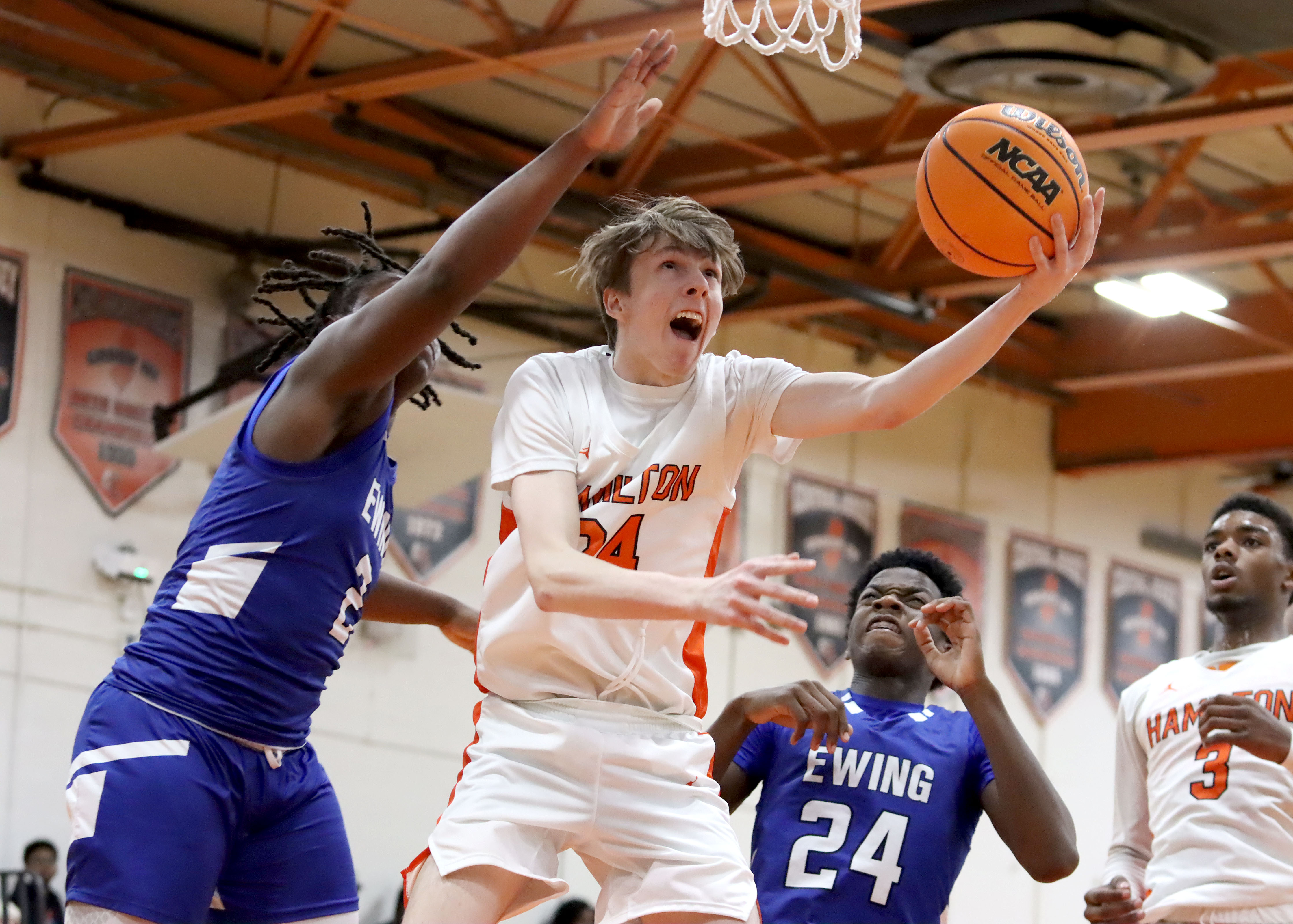 High school boys basketball, Ewing at Hamilton West, held at Hamilton ...