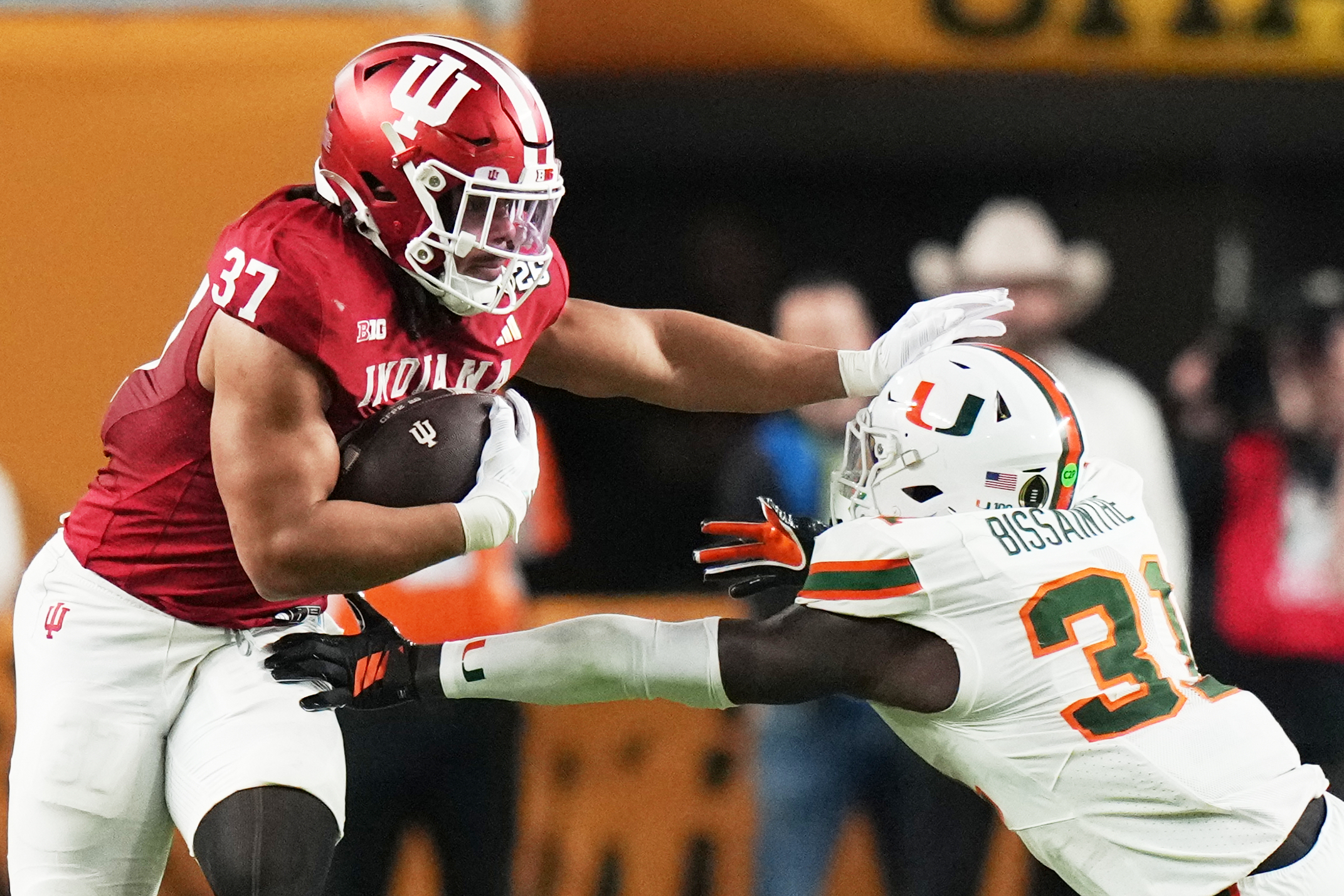 Linebacker Marcus Riley College Football Playoff National Championship: Miami vs. Indiana ...