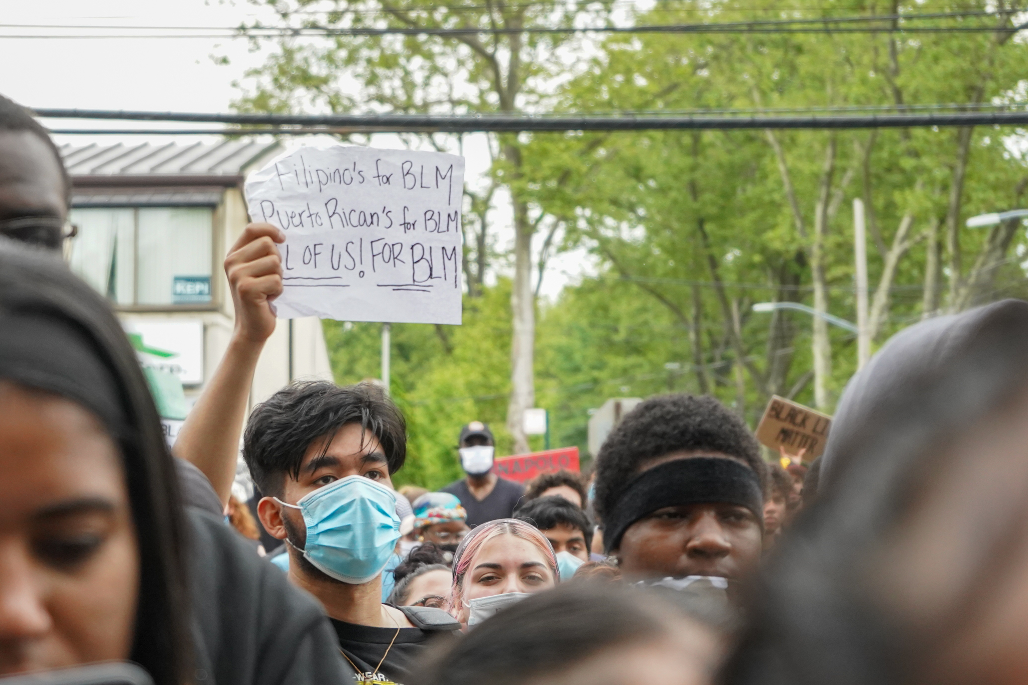 A peaceful protest called for action and change at the 122nd Precinct station house in New Dorp on Friday, June 5, 2020. (Staten Island Advance/Alexandra Salmieri)