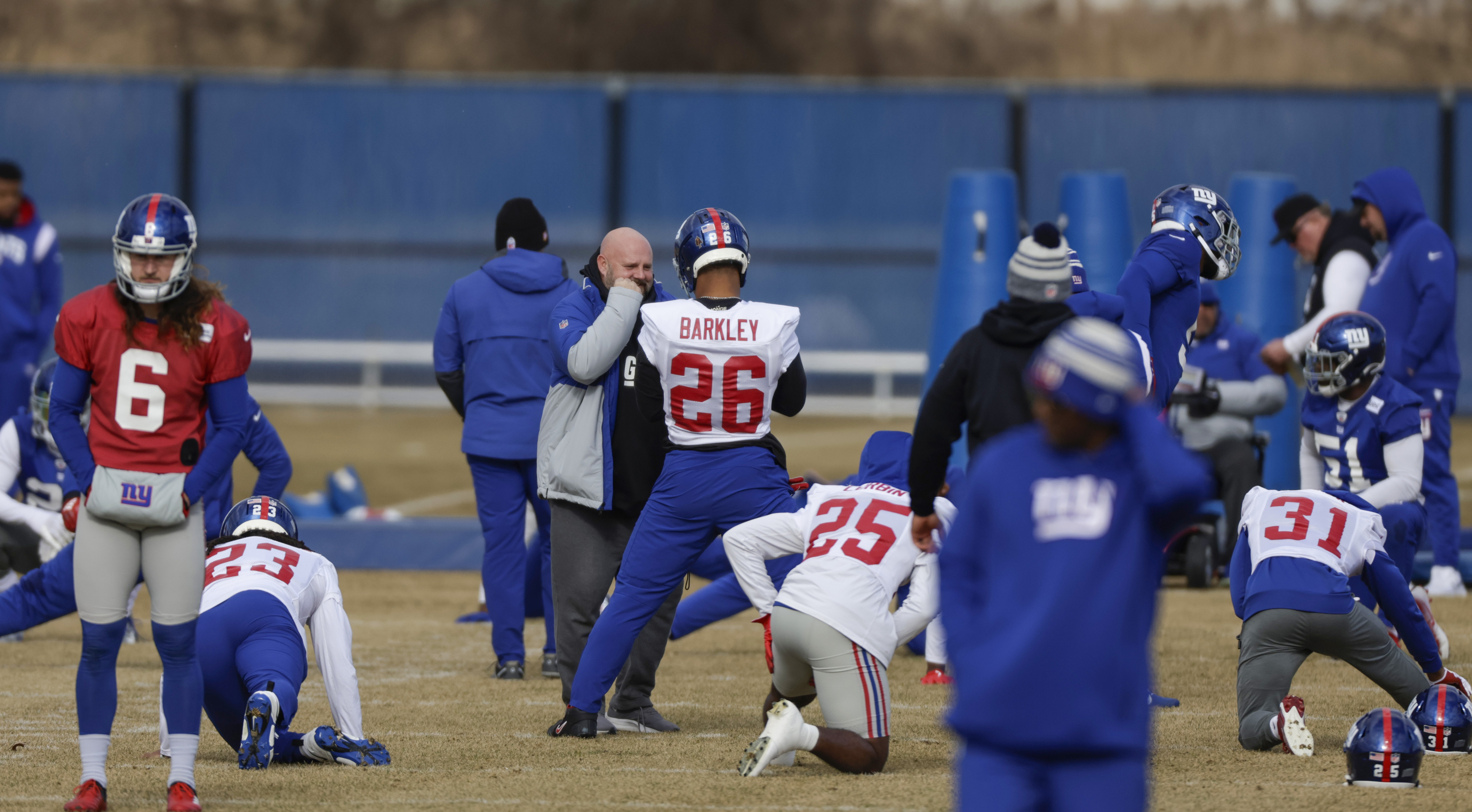 Saquon Barkley hints at holdout but knows Giants hold leverage: 'No rush'