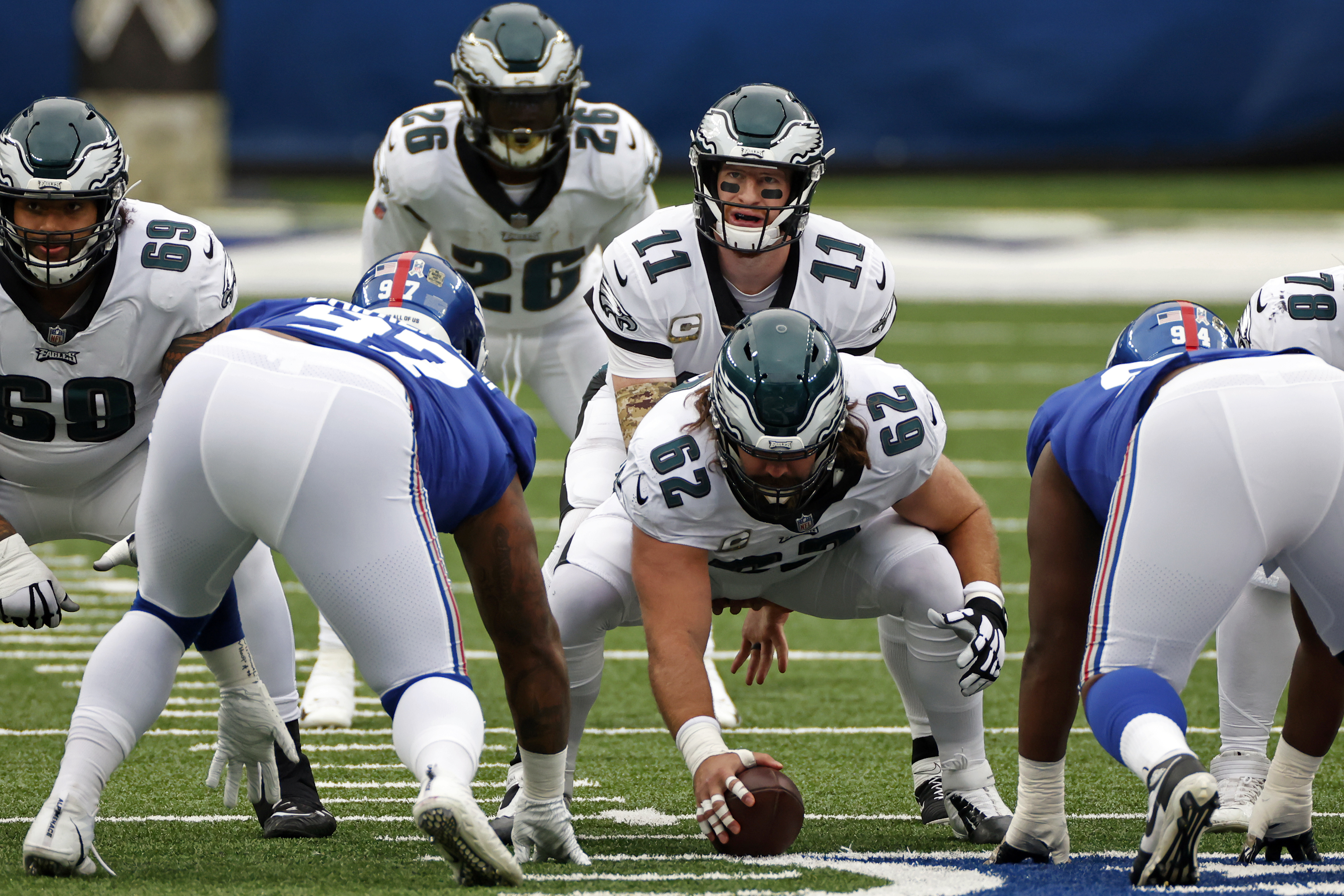 Philadelphia Eagles start yet another offensive line combination in loss at  New York Giants 